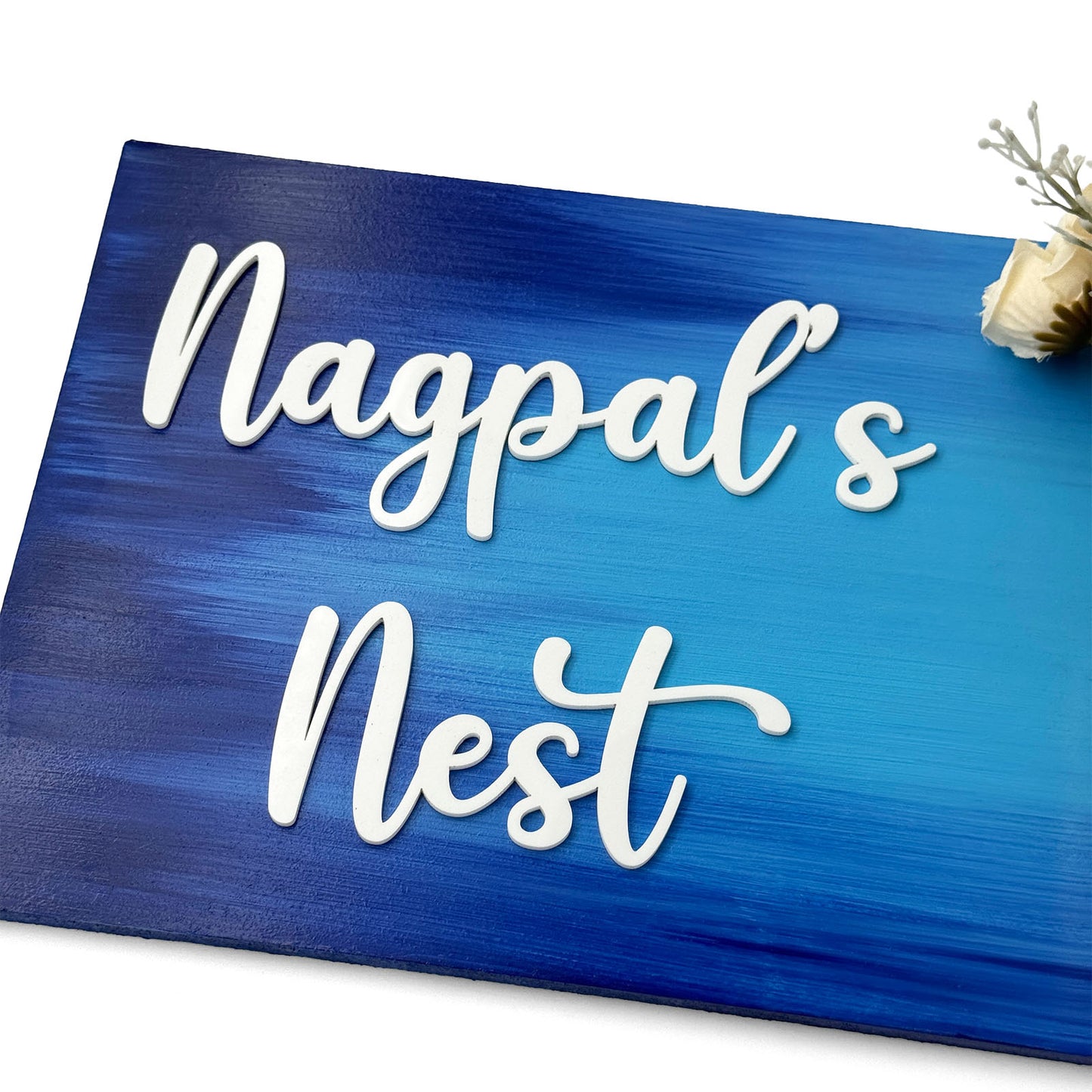 Hand-Painted Wooden Name Plate With Jar For Home - Only Jar Board