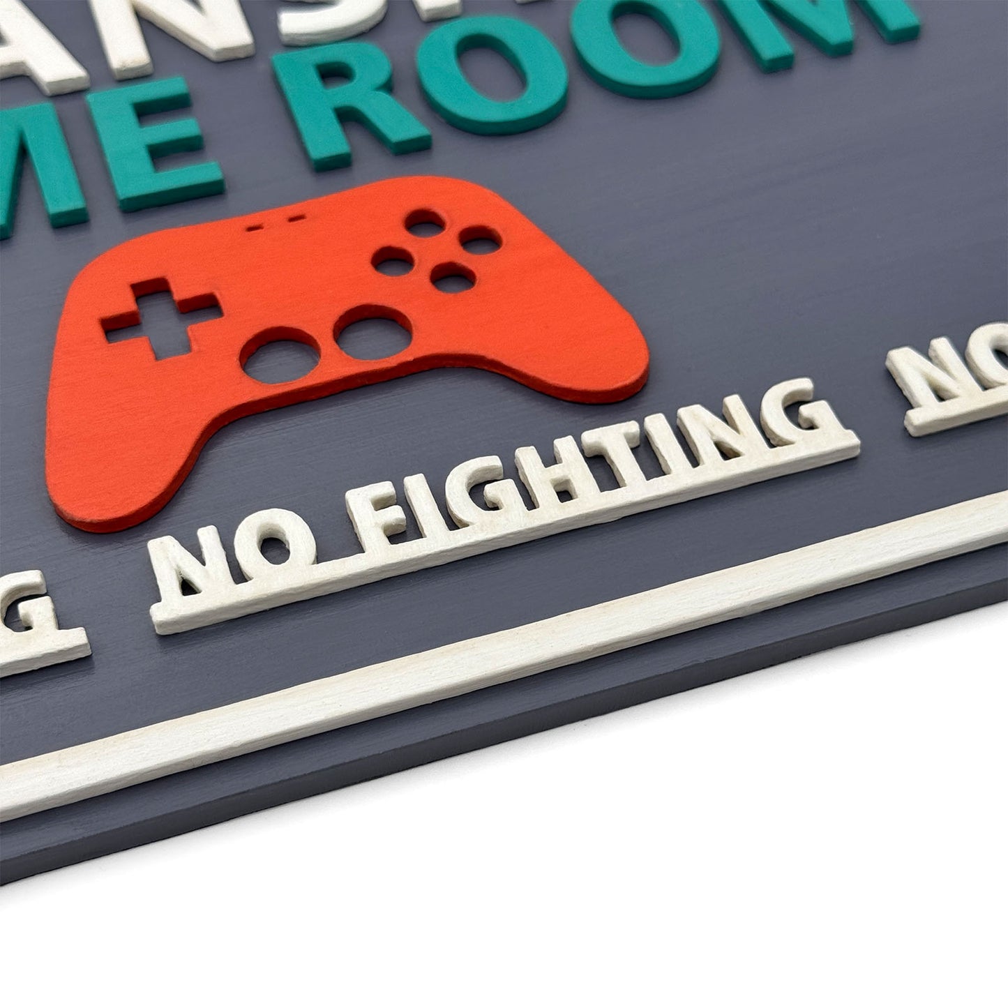 Game Room Themed Hand-Painted Wooden Kids Name Plate