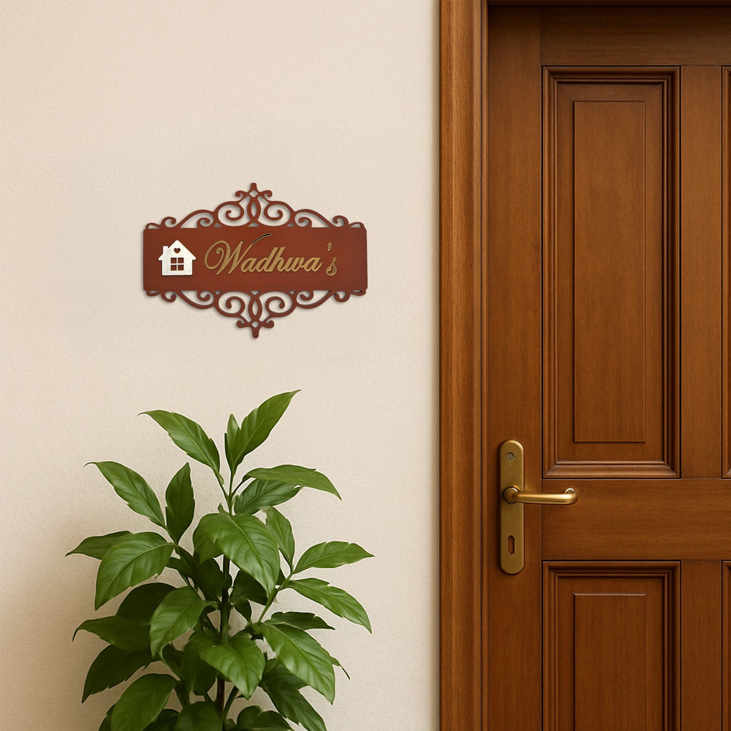 House Sign Hand-Painted Wooden Name Plate For Home