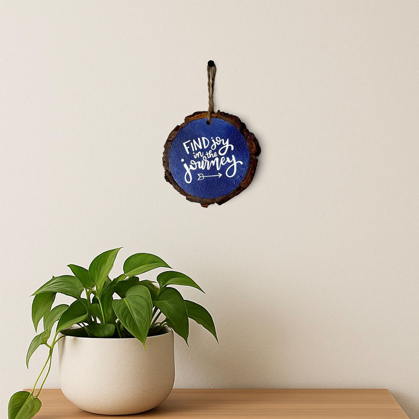 Find Joy In The Journey Hand-Painted Wooden Log Wall Hanging
