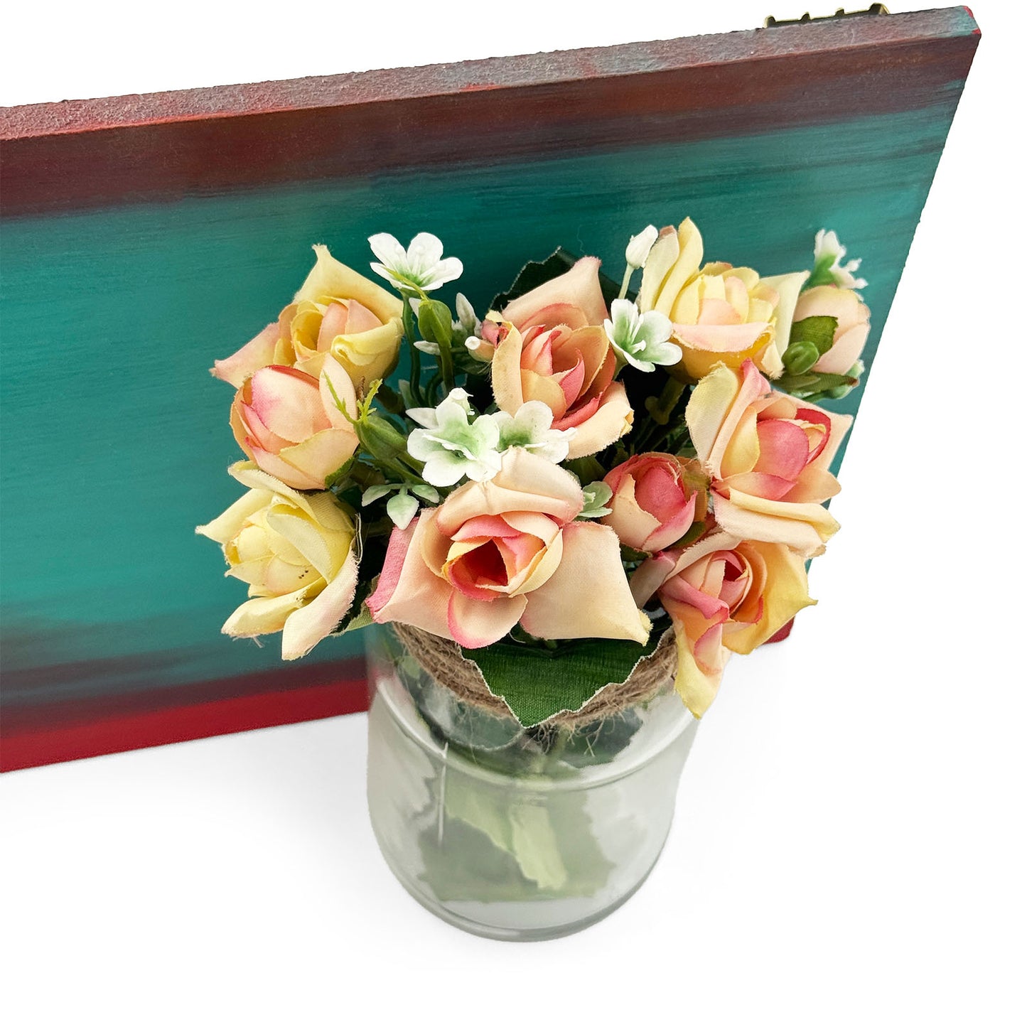 Every Family Has A Story Welcome To Ours Hand-Painted Wooden Name Plate With Jar For Home - Jar Board & One Plank