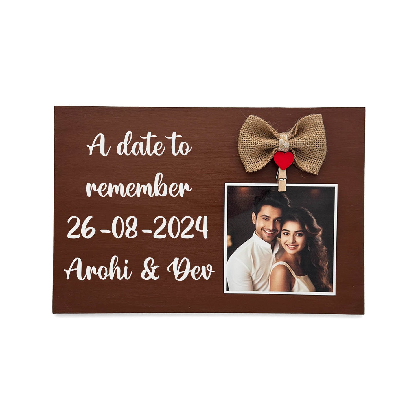 Personalised Hand-Painted Rectangular Wooden Photo Holder