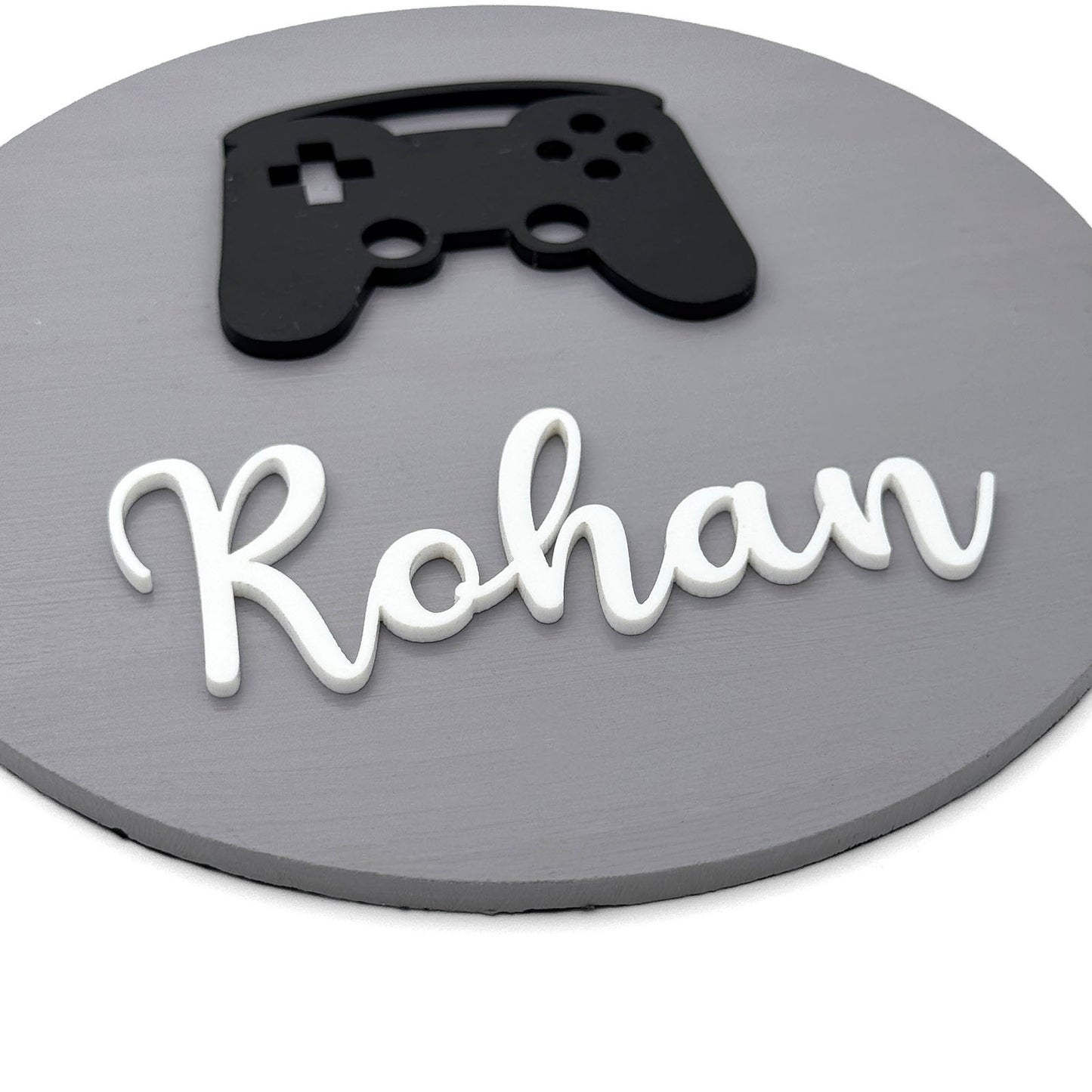 Game Themed Hand-Painted Wooden Mini Kids Name Plate