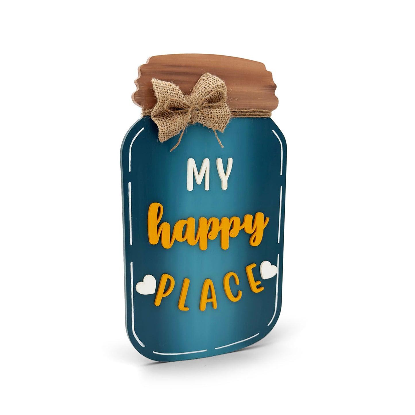 My Happy Place Hand-Painted Wooden Jar Wall Hanging