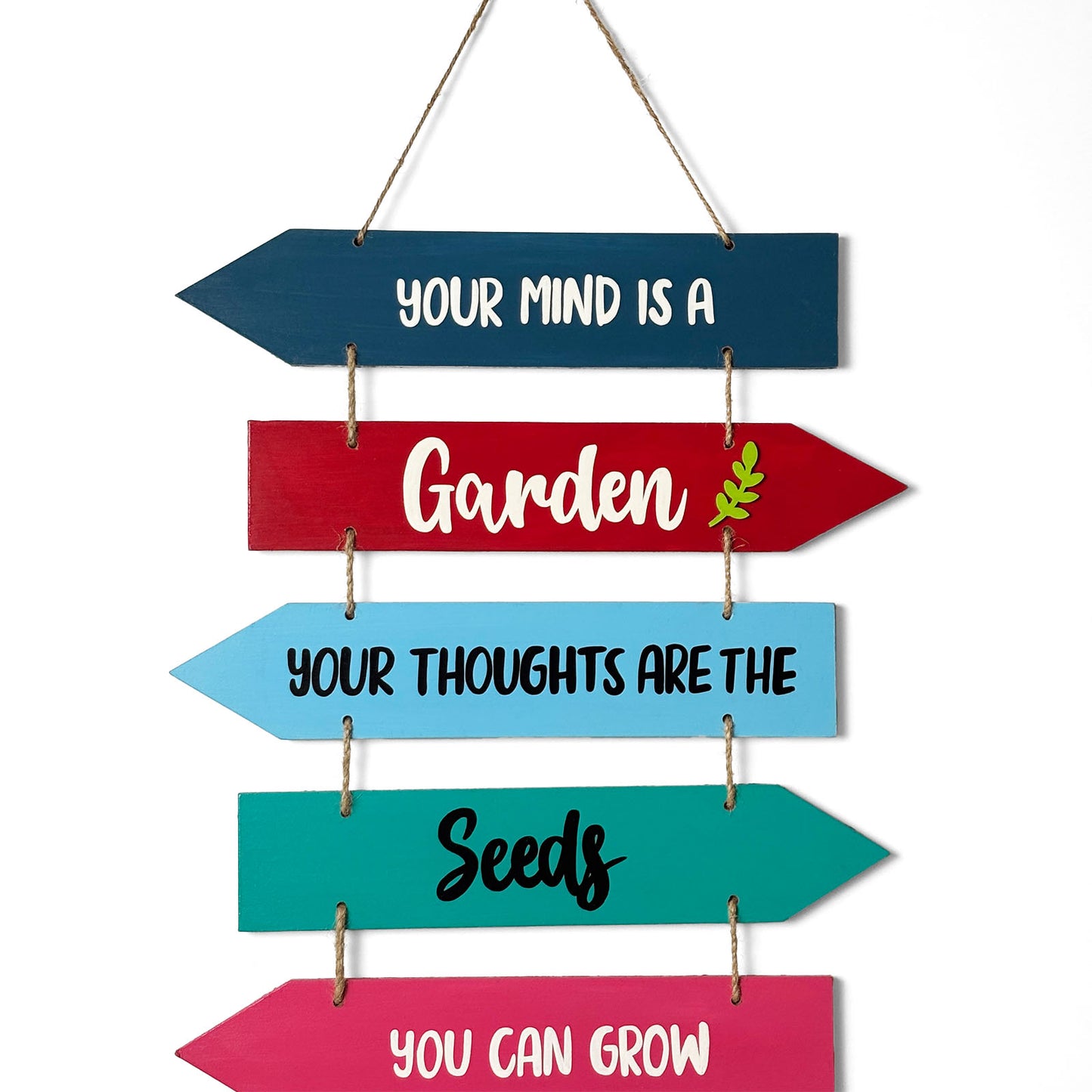 Garden Seeds Flowers Weeds Hand-Painted Wooden Plank Wall Hanging
