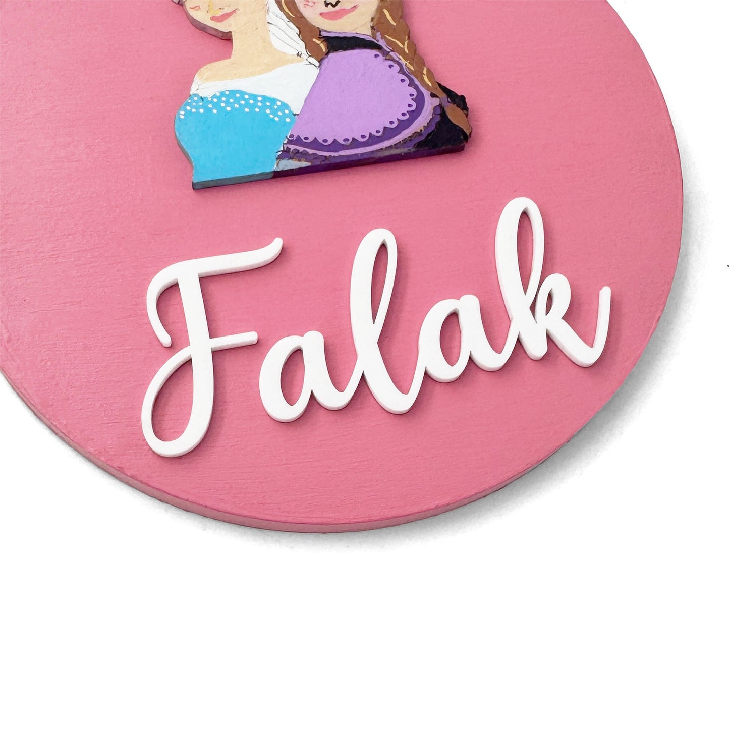 Frozen Themed Hand-Painted Wooden Name Plate For Kids