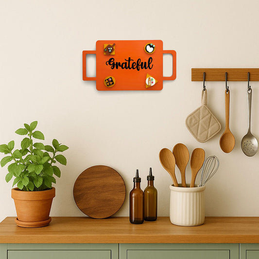 Hand-Painted Wooden Tray Kitchen Wall Hanging