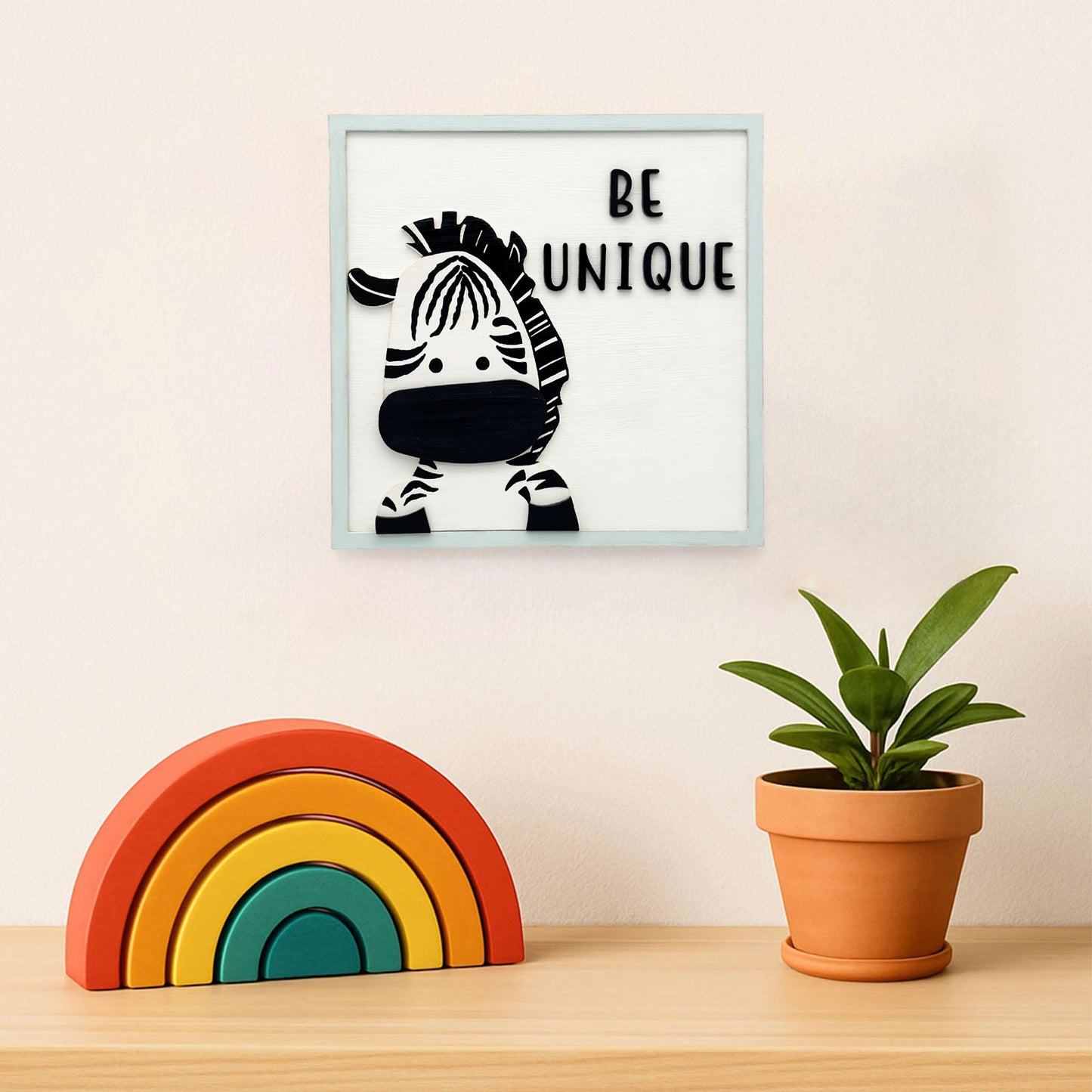 Be Unique Hand-Painted Wooden Kids Wall Frame