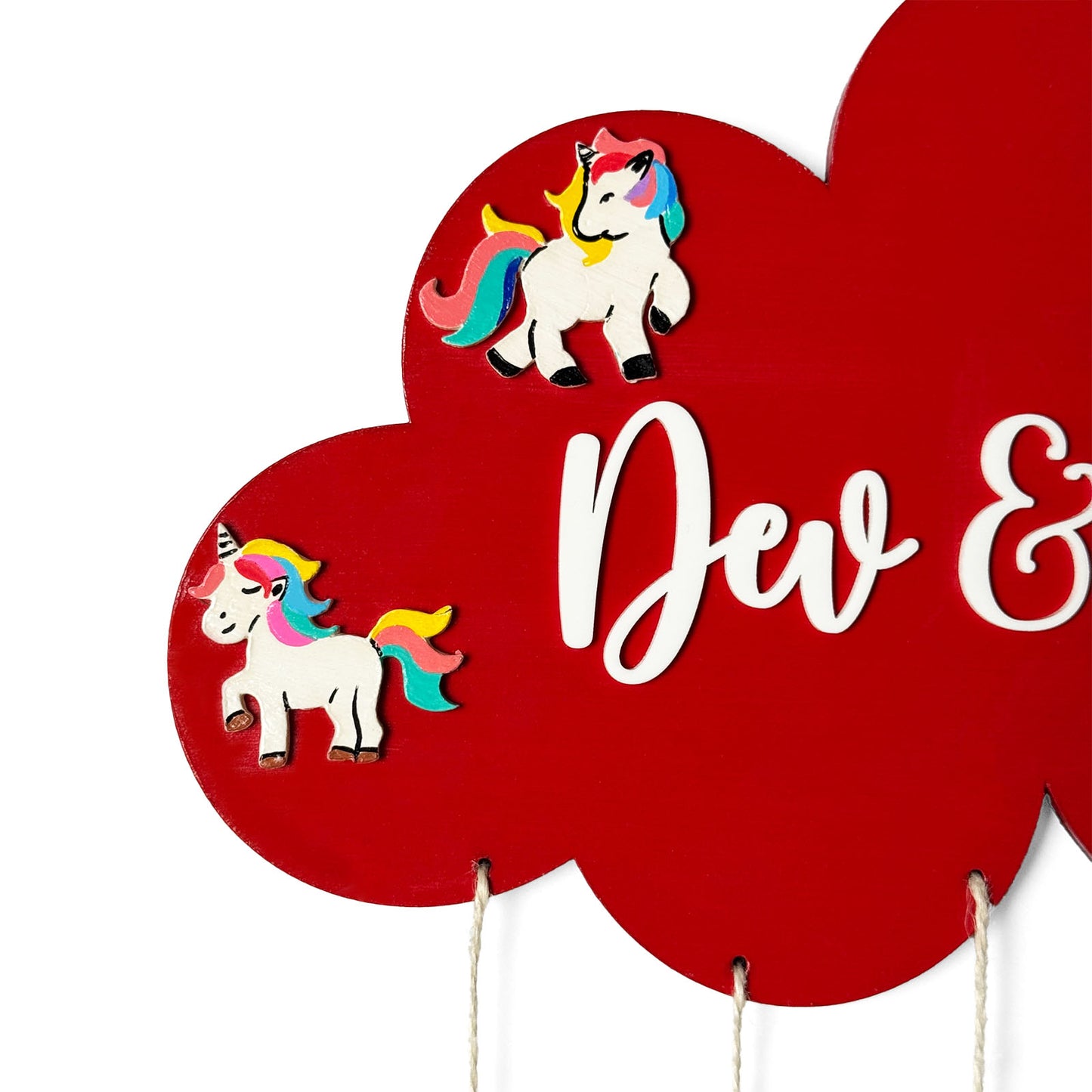 Cloud, Unicorn, Car, & Animal Themed Hand-Painted Wooden Kids Name Plate