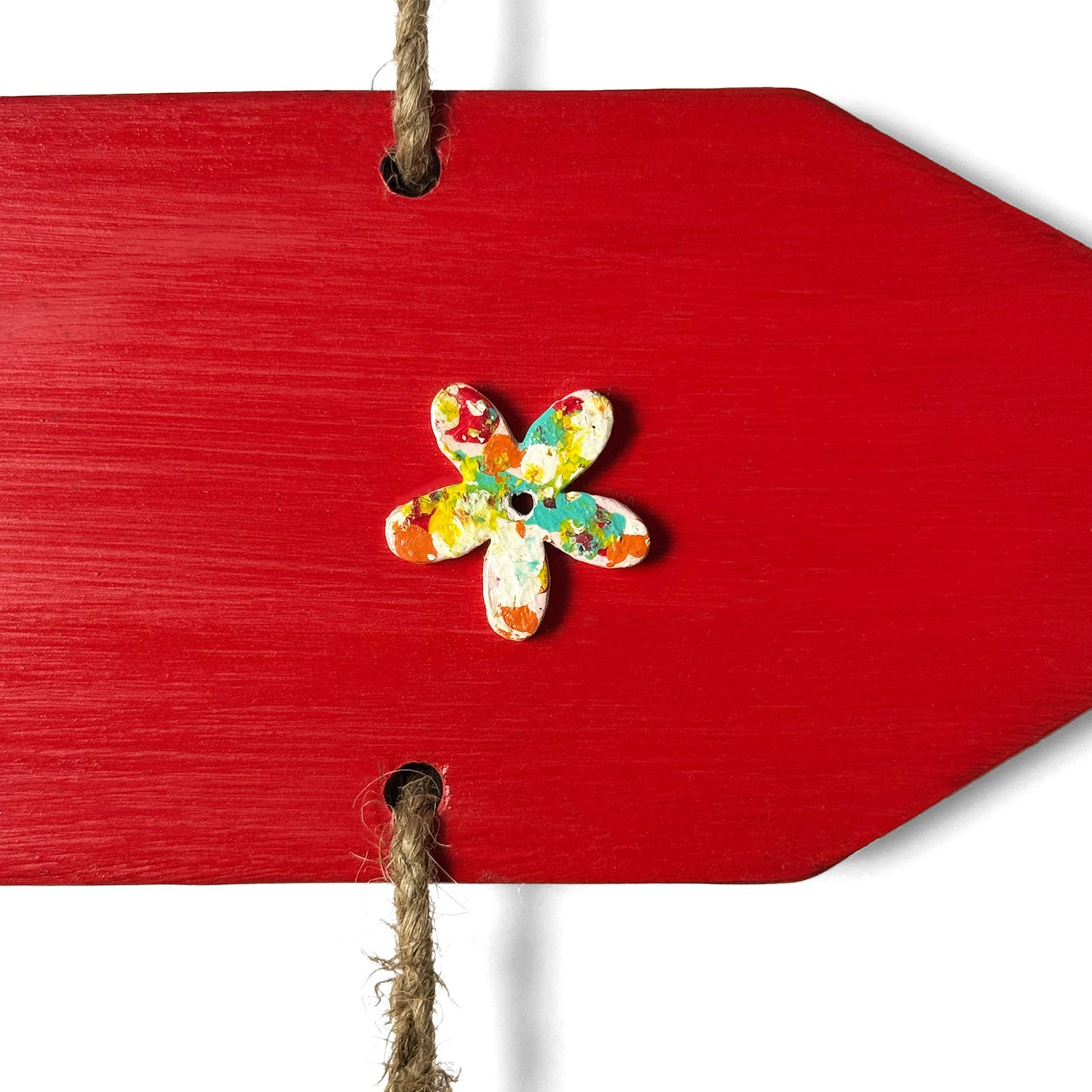 Welcome To Our Happy Place Hand-Painted Wooden Arrow Plank Name Plate For Home - Three Planks