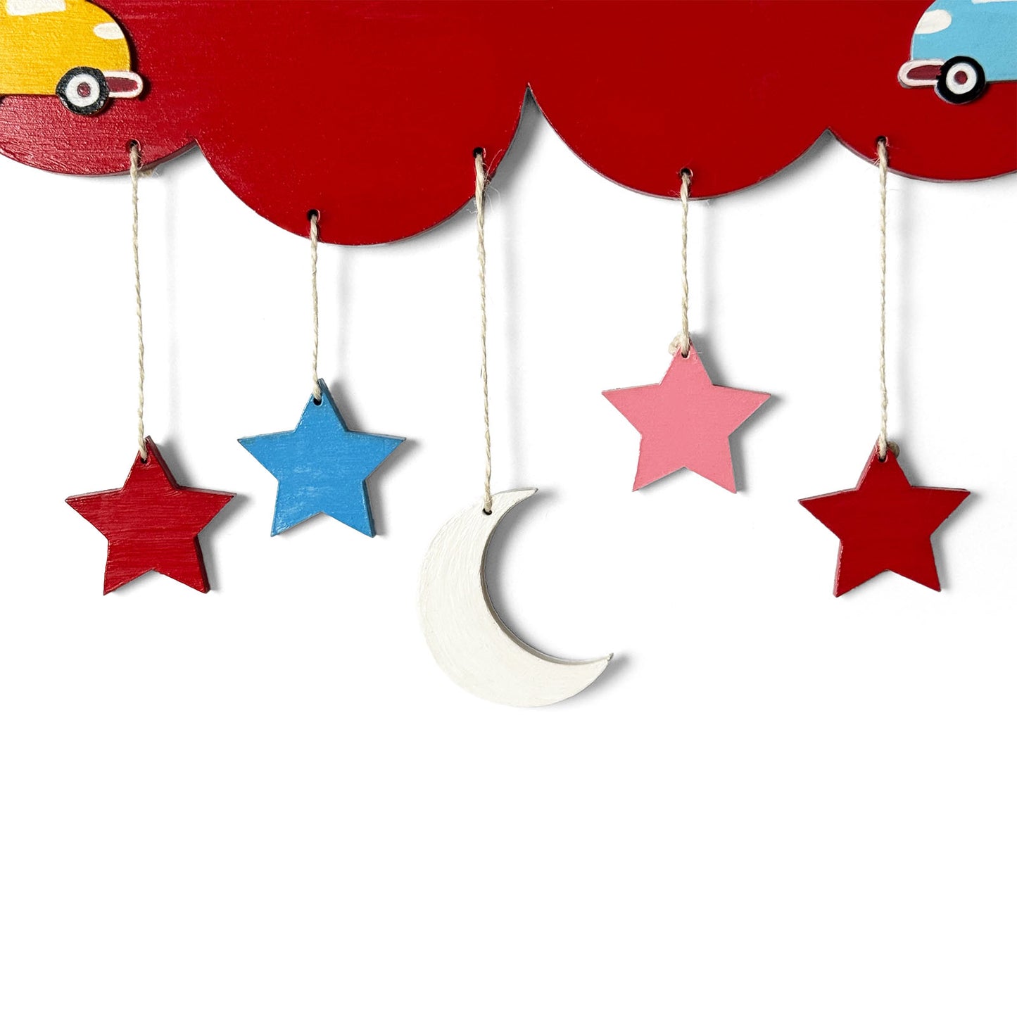 Cloud, Unicorn, & Car Themed Hand-Painted Wooden Kids Name Plate