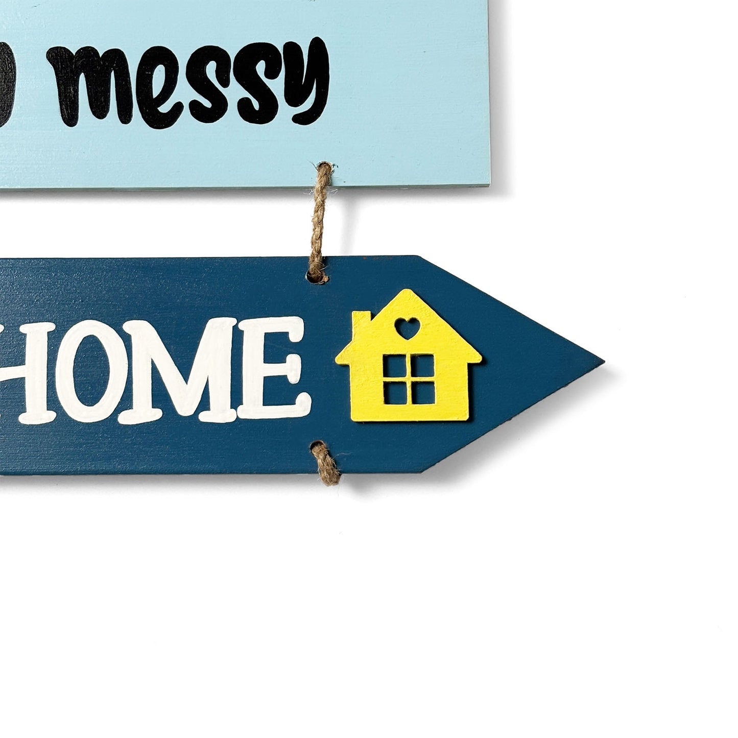 Welcome To Our Home Hand-Painted Wooden Arrow Plank Wall Hanging - Design 3