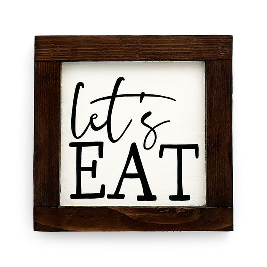 Let’s Eat Hand-Painted Wooden Kitchen Wall Frame