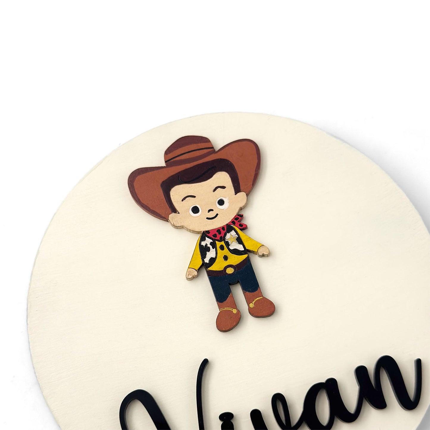 Toy Story Woody Themed Hand-Painted Wooden Name Plate For Kids