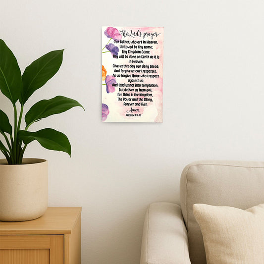 The Lord’s Prayer Hand-Painted Wooden Wall Hanging