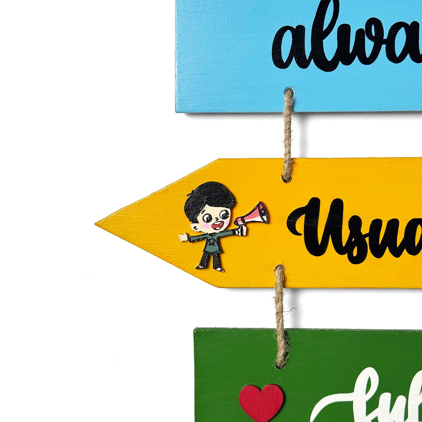 Welcome To Our Home Hand-Painted Wooden Arrow Plank Wall Hanging - Design 8