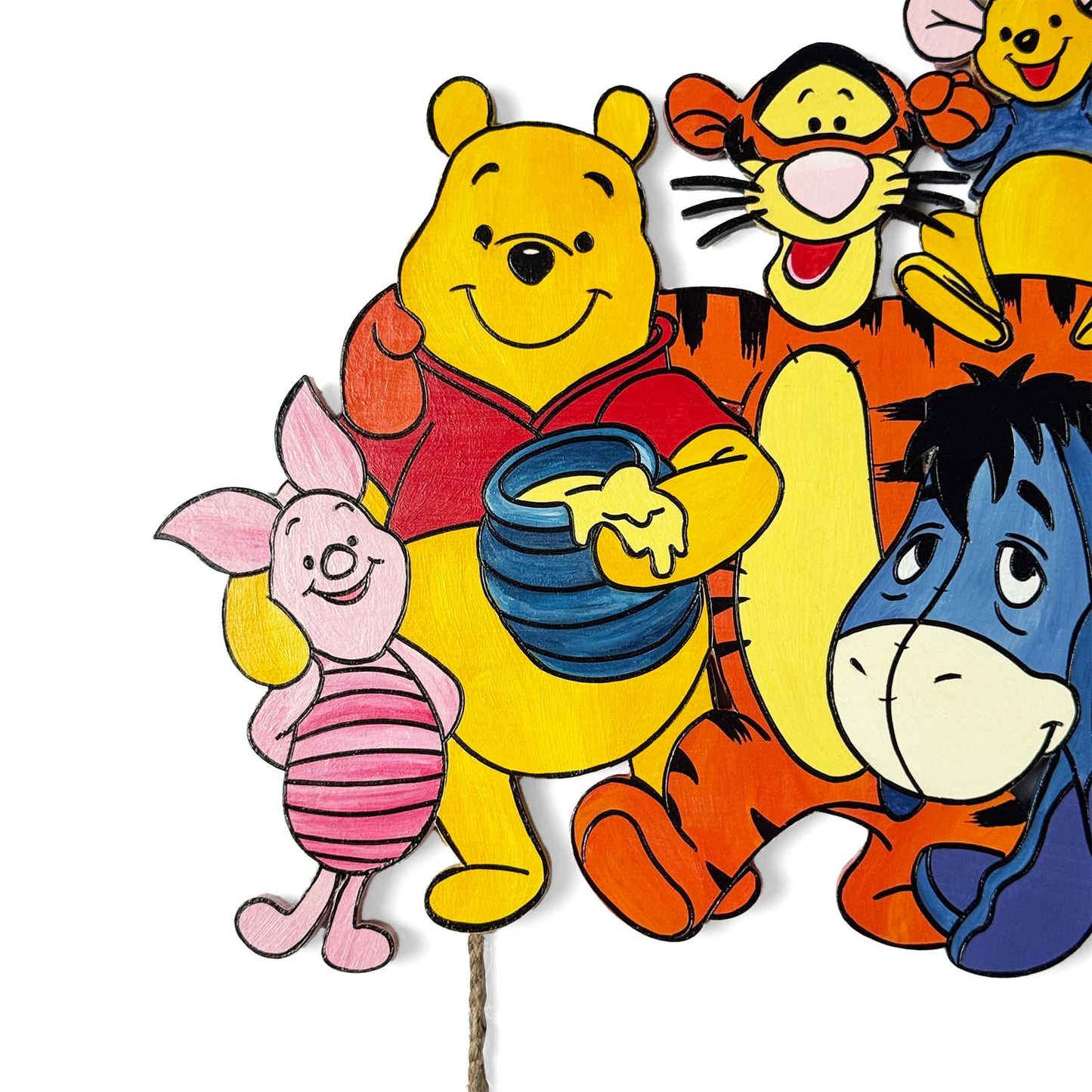 Winnie-the-Pooh Themed Hand-Painted Wooden Kids Name Plate