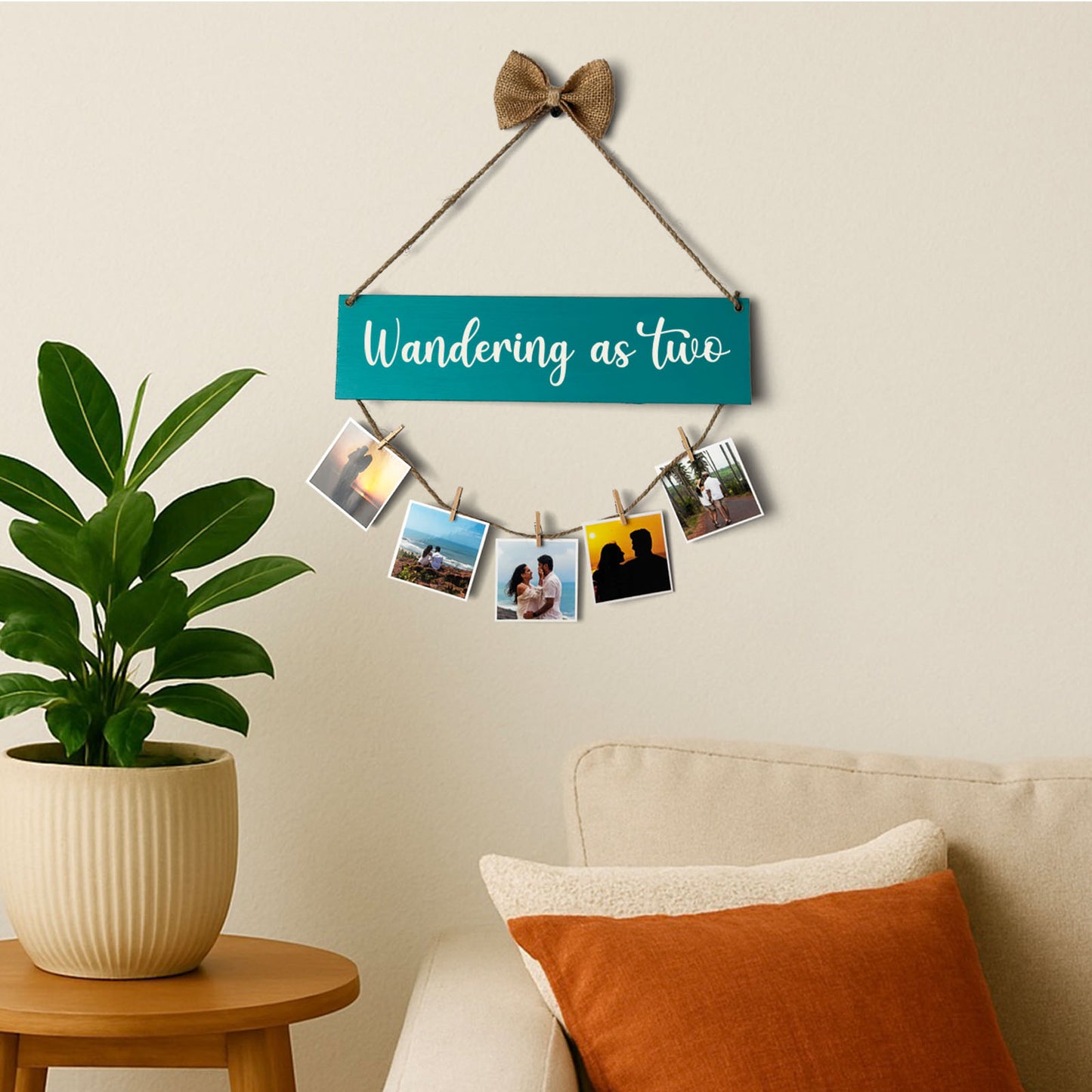 Personalised Hand-Painted Wooden Single Plank Photo Holder