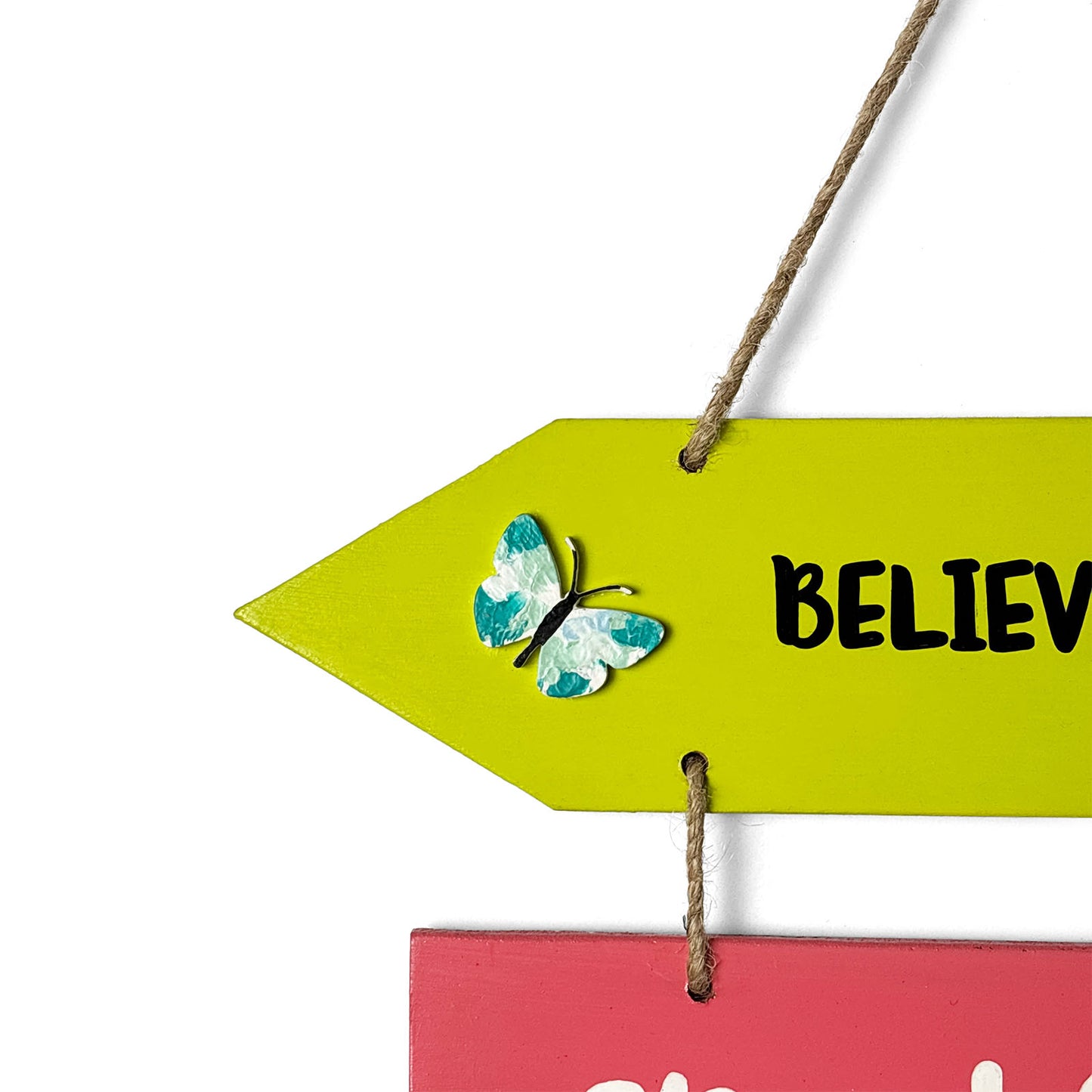 Motivational Quotes Hand-Painted Wooden Arrow Plank Wall Hanging - Design 1