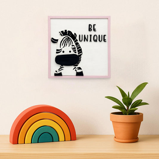 Be Unique Hand-Painted Wooden Kids Wall Frame