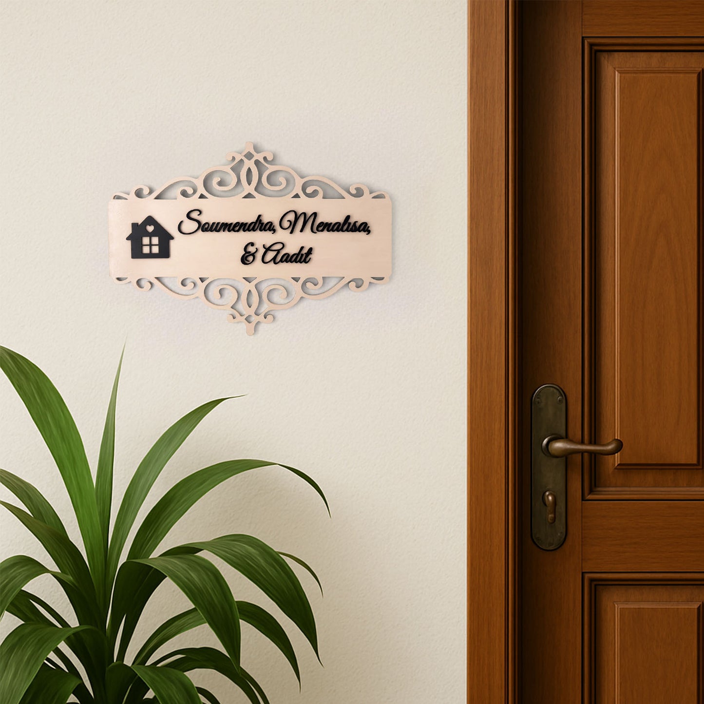 House Sign Hand-Painted Wooden Name Plate For Home