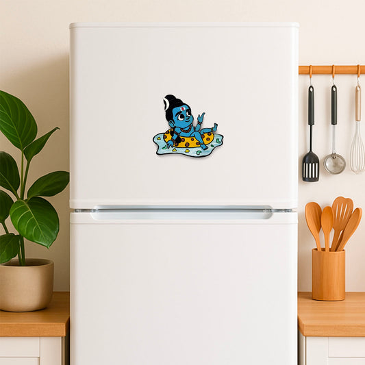 Bal Shiva Hand-Painted Wooden Fridge Magnet