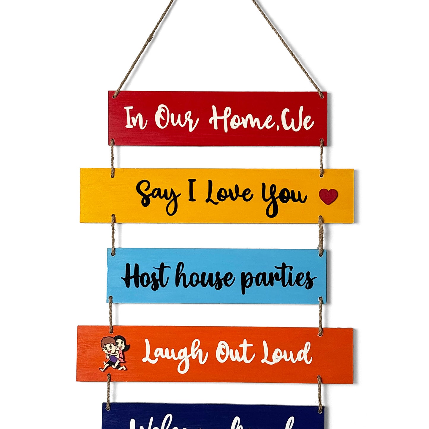 This House Is Our Comfort Zone Hand-Painted Wooden Plank Wall Hanging
