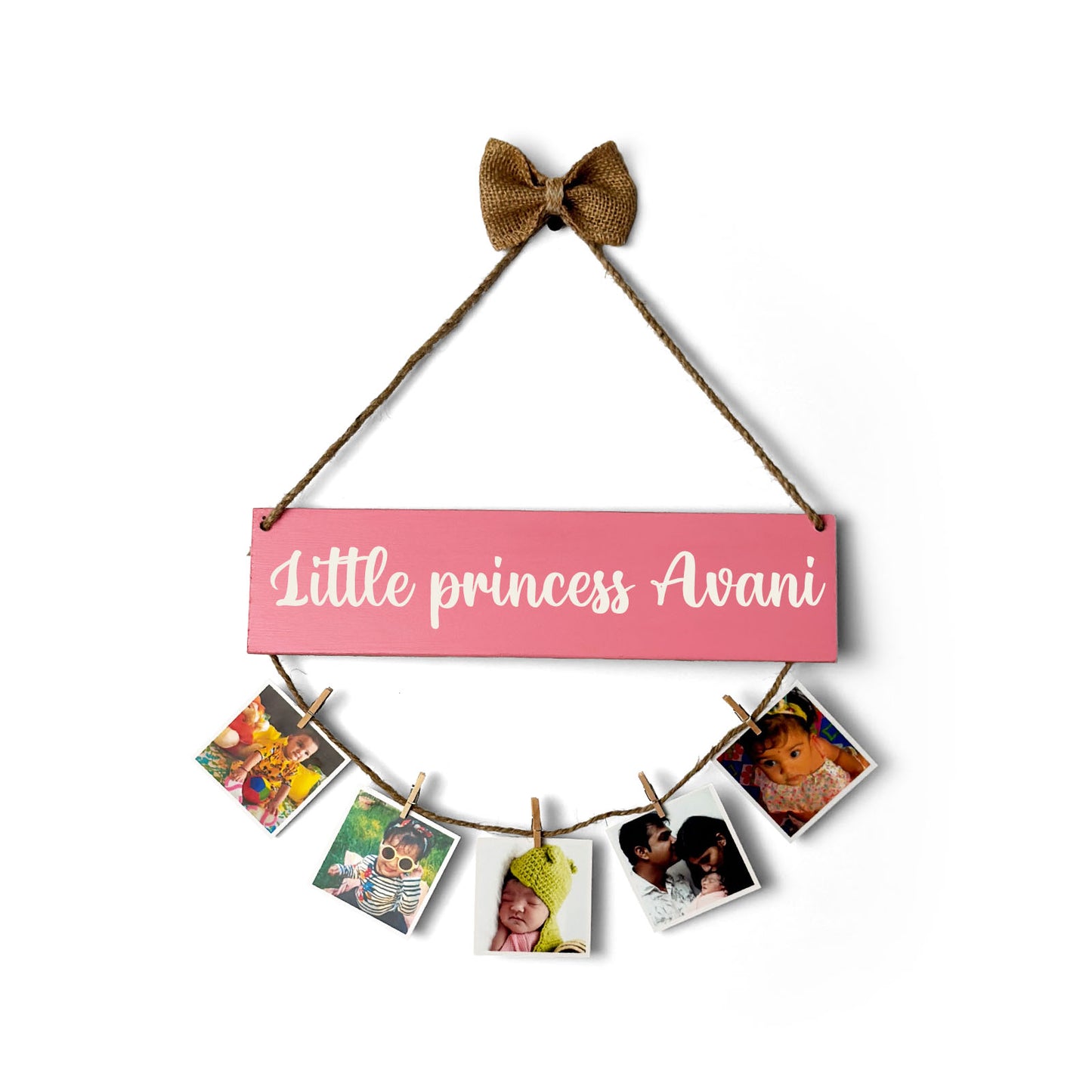 Personalised Hand-Painted Wooden Single Plank Photo Holder