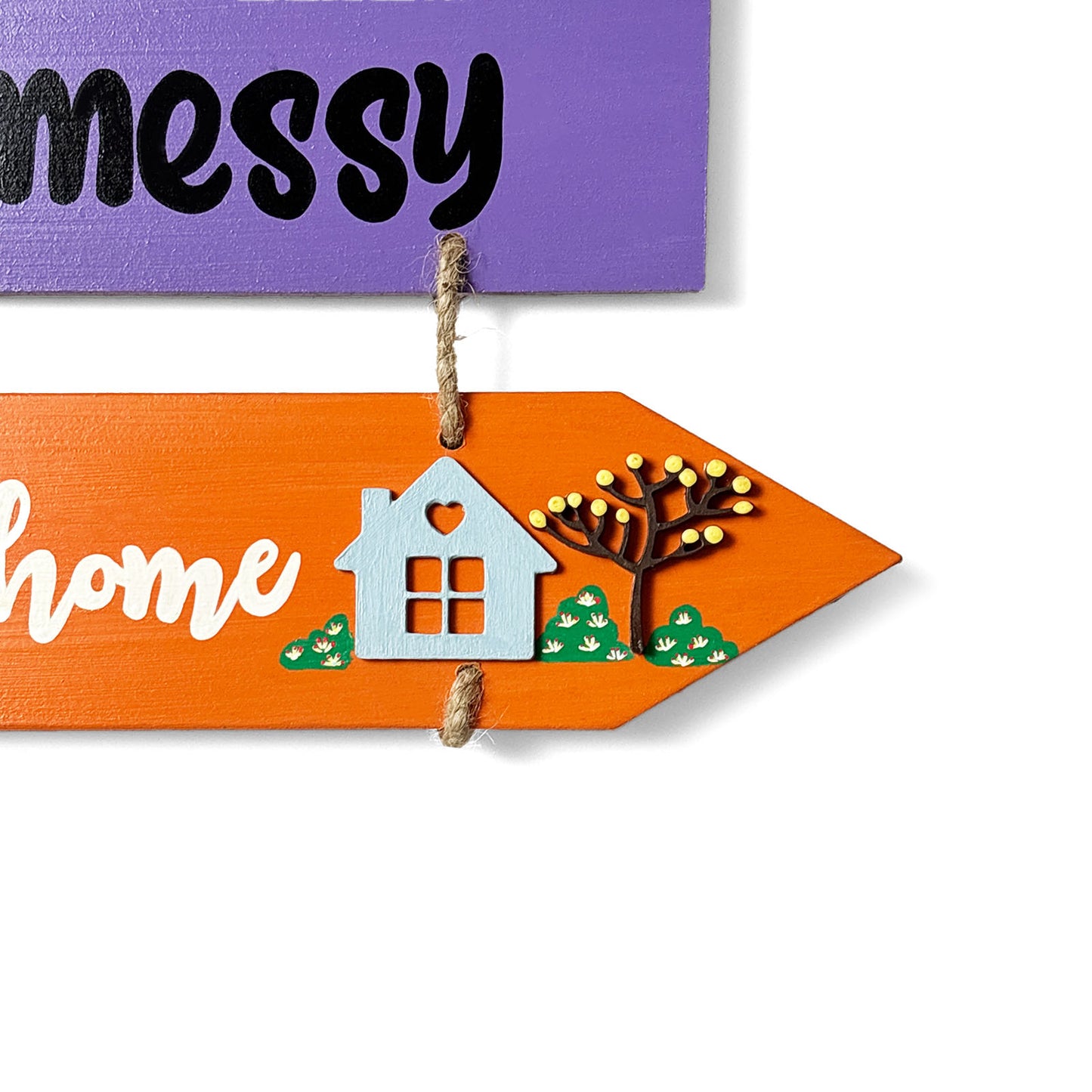 Welcome To Our Home Hand-Painted Wooden Arrow Plank Wall Hanging - Design 12
