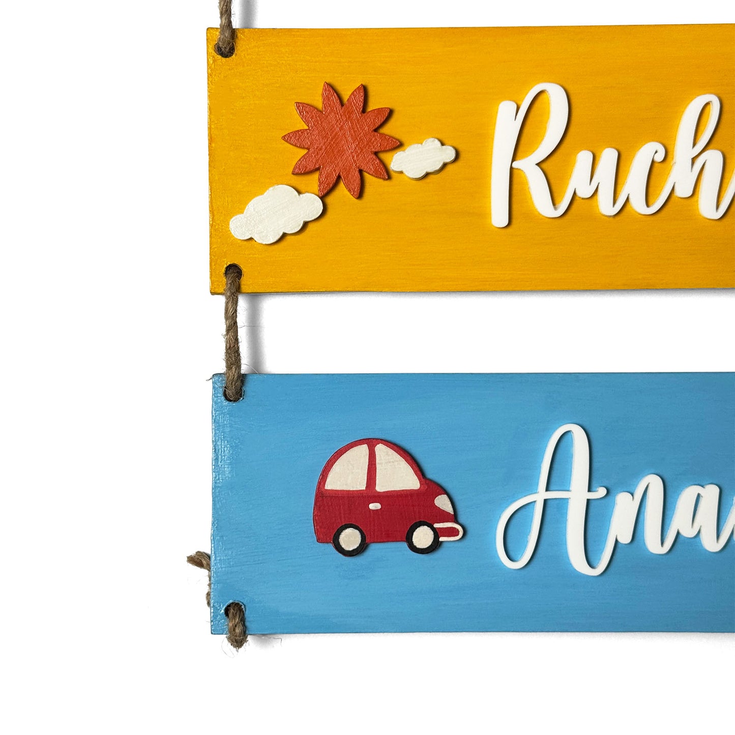 Welcome To Our Nest Hand-Painted Wooden Three Plank Name Plate For Home