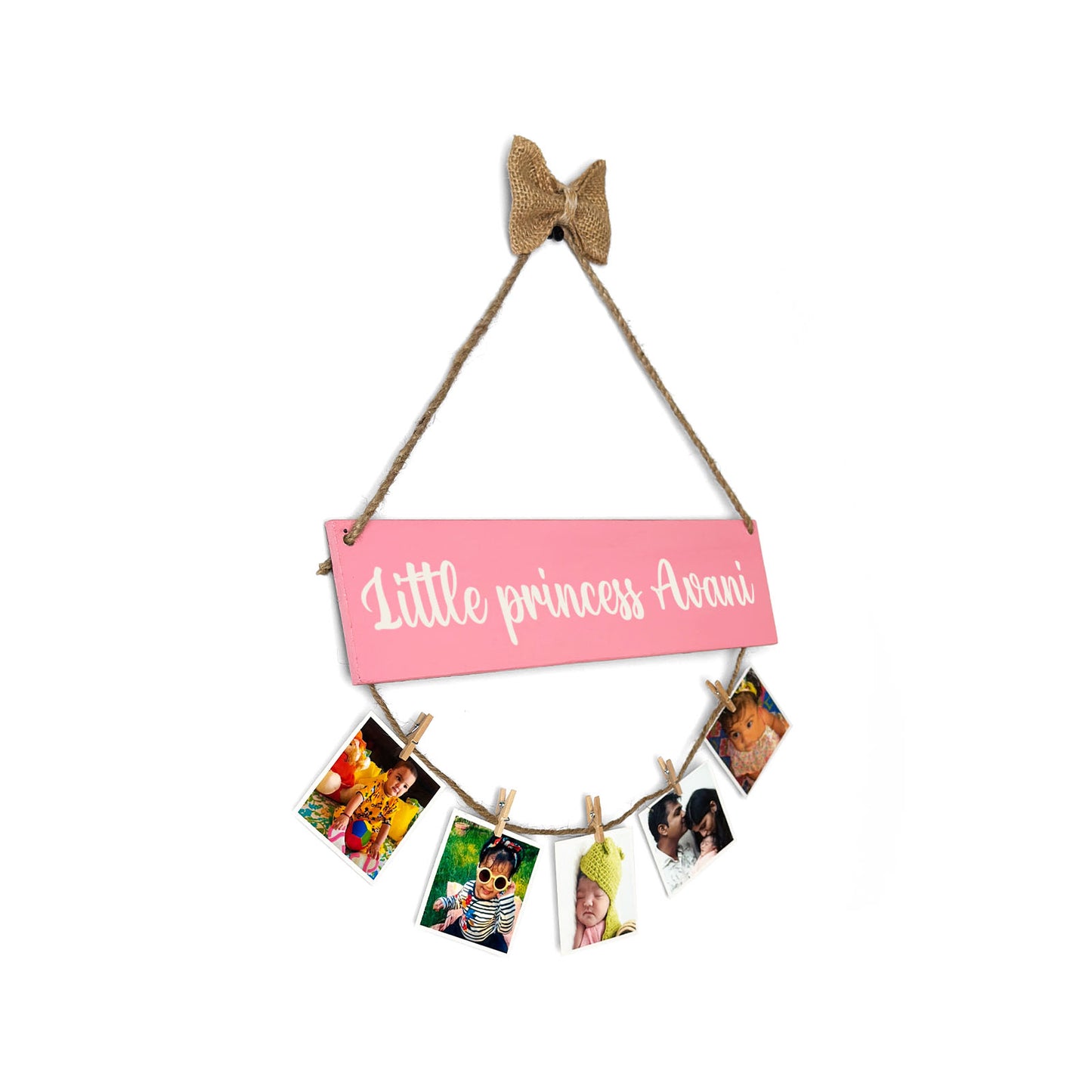 Personalised Hand-Painted Wooden Single Plank Photo Holder