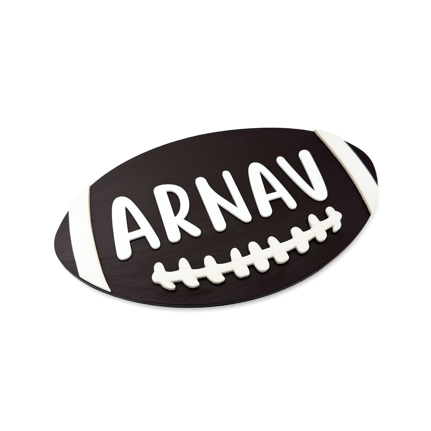 American Football Themed Hand-Painted Wooden Kids Name Plate