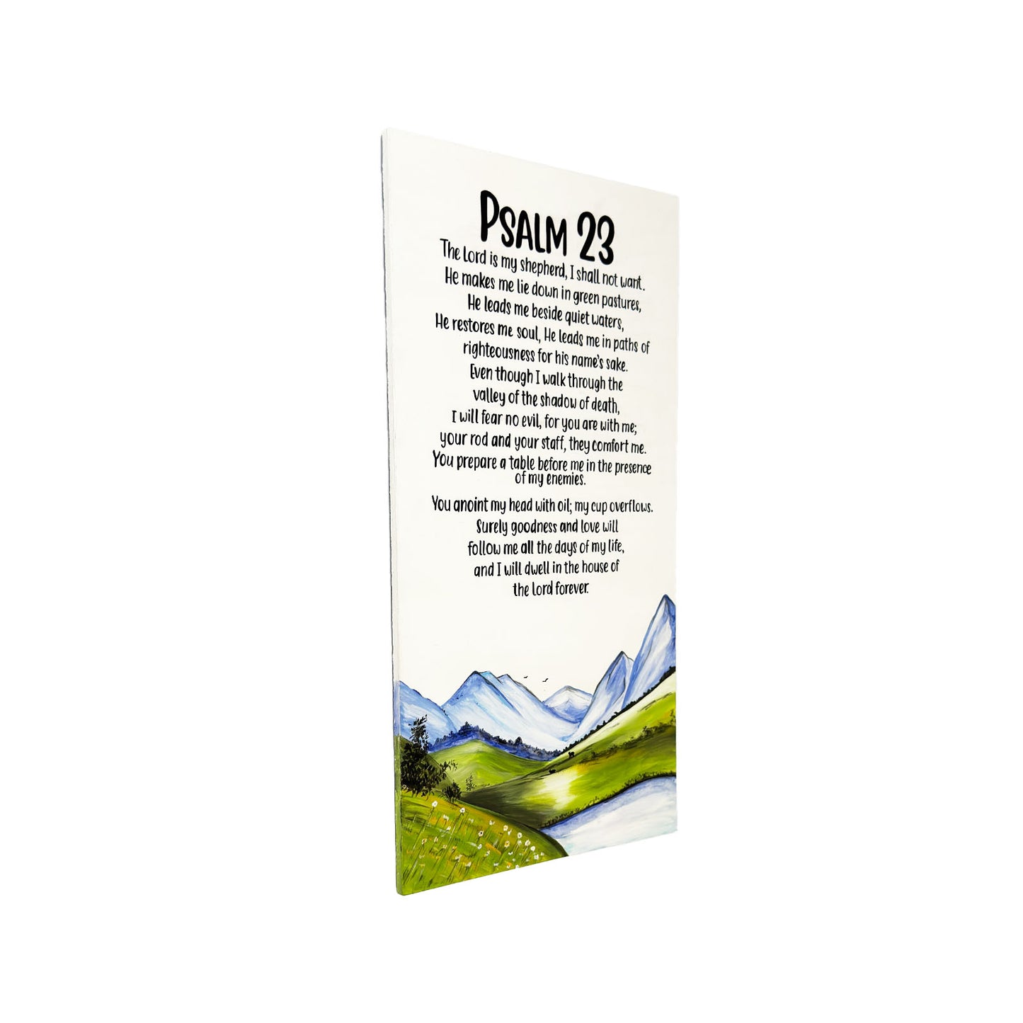 Psalm 23 Hand-Painted Wooden Wall Hanging