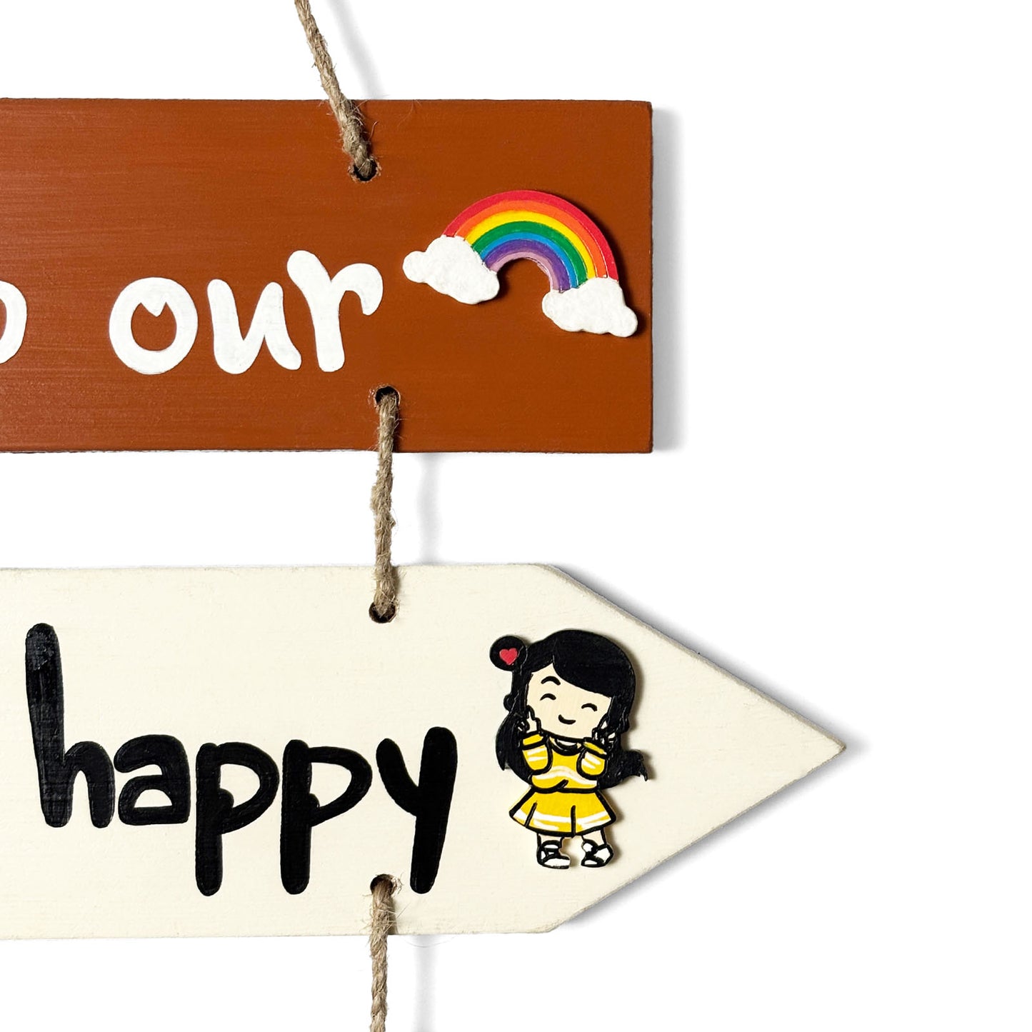 Welcome To Our Home Hand-Painted Wooden Arrow Plank Wall Hanging - Design 3