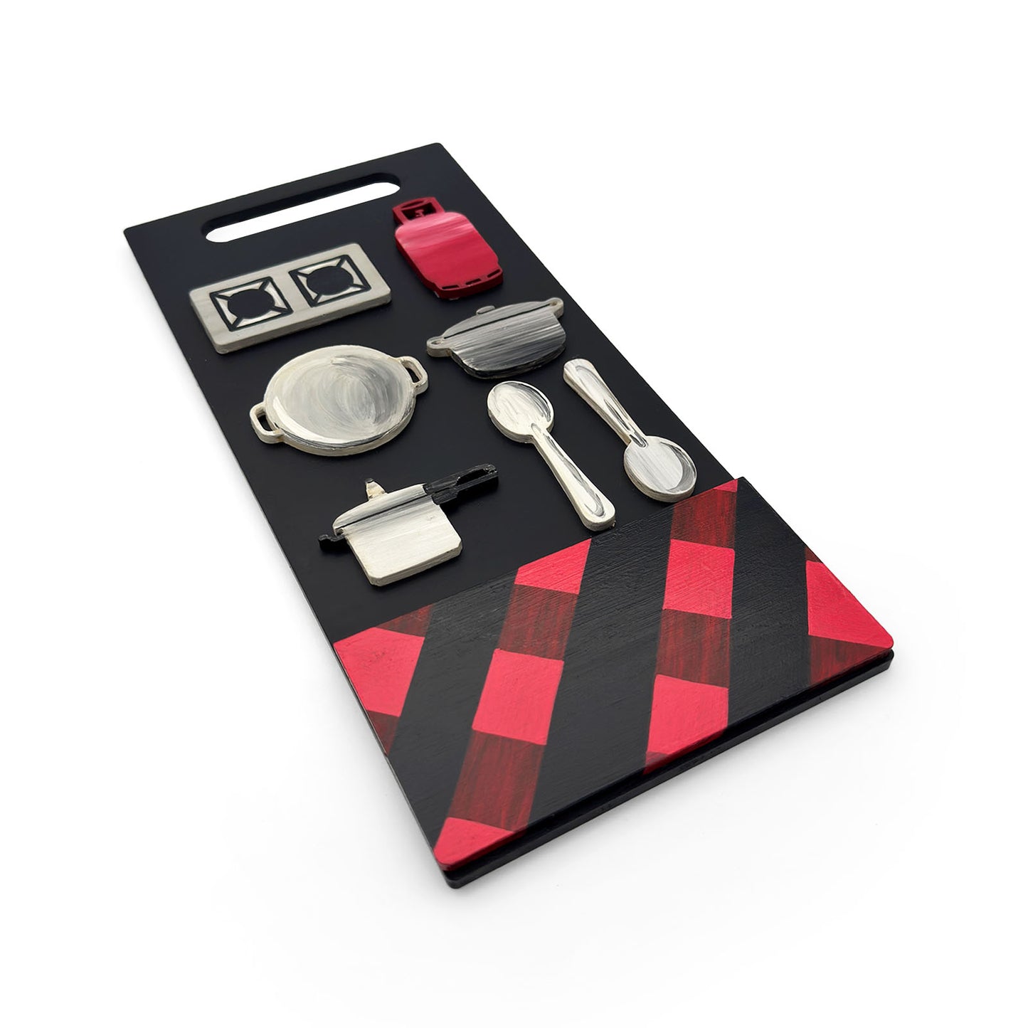 Hand-Painted Wooden Utensil Board Kitchen Wall Hanging