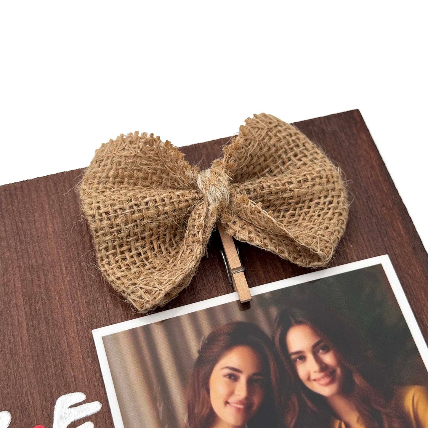 I'll Be There For You Hand-Painted Wooden Photo Holder - Wooden Finish