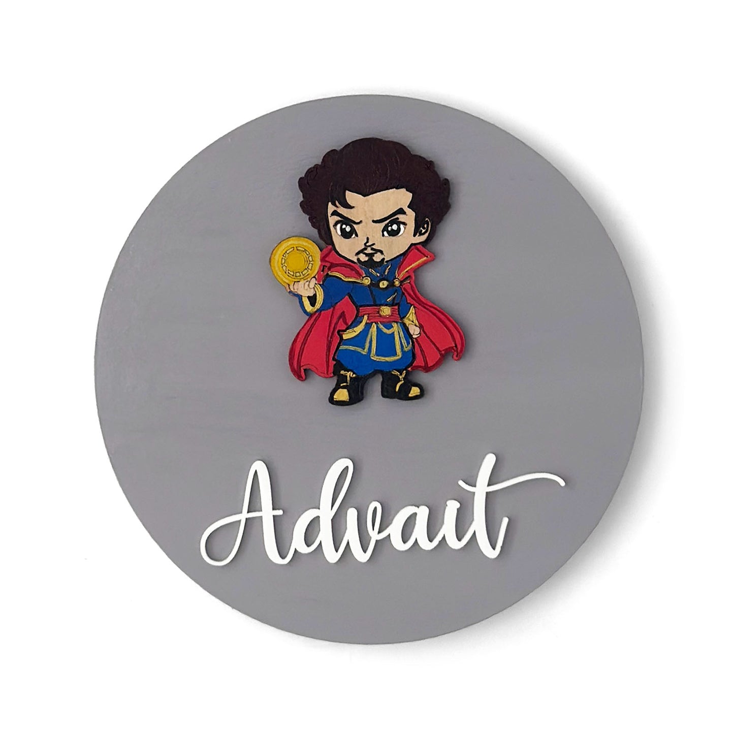 Doctor Strange Themed Hand-Painted Wooden Name Plate For Kids