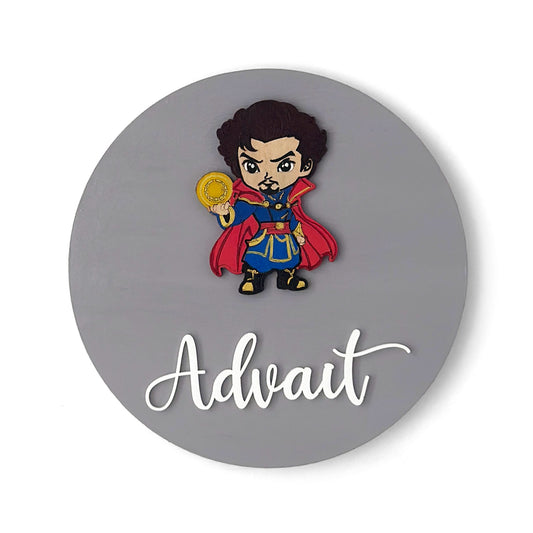 Doctor Strange Themed Hand-Painted Wooden Name Plate For Kids