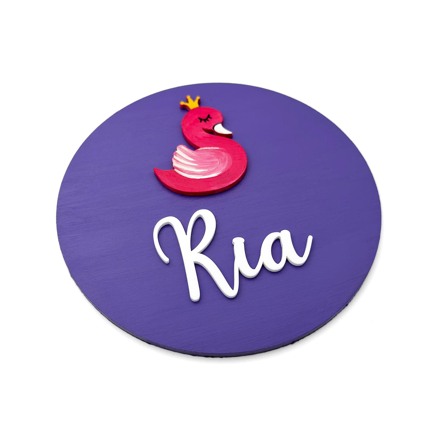 Duck Themed Hand-Painted Wooden Mini Kids Name Plate