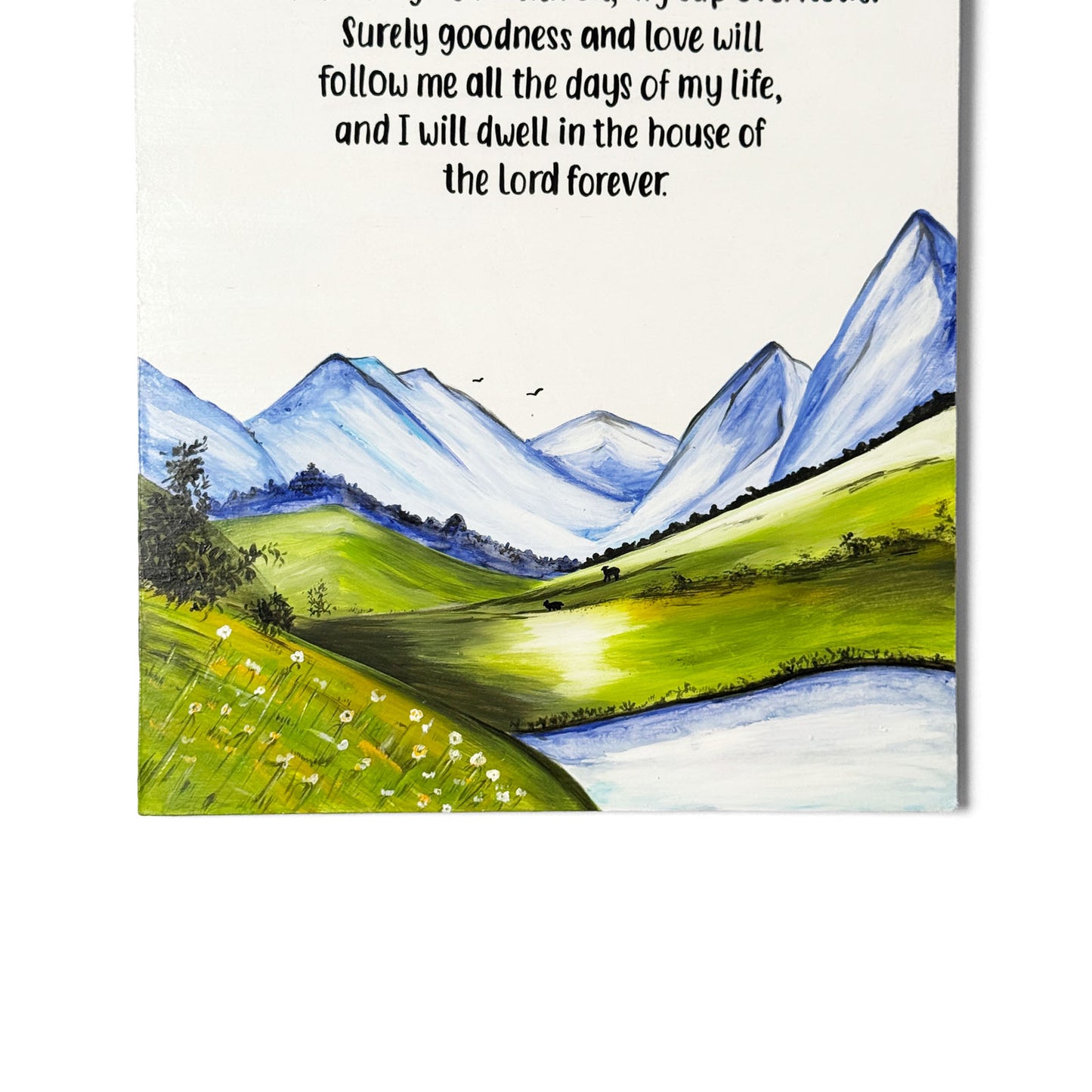 Psalm 23 Hand-Painted Wooden Wall Hanging