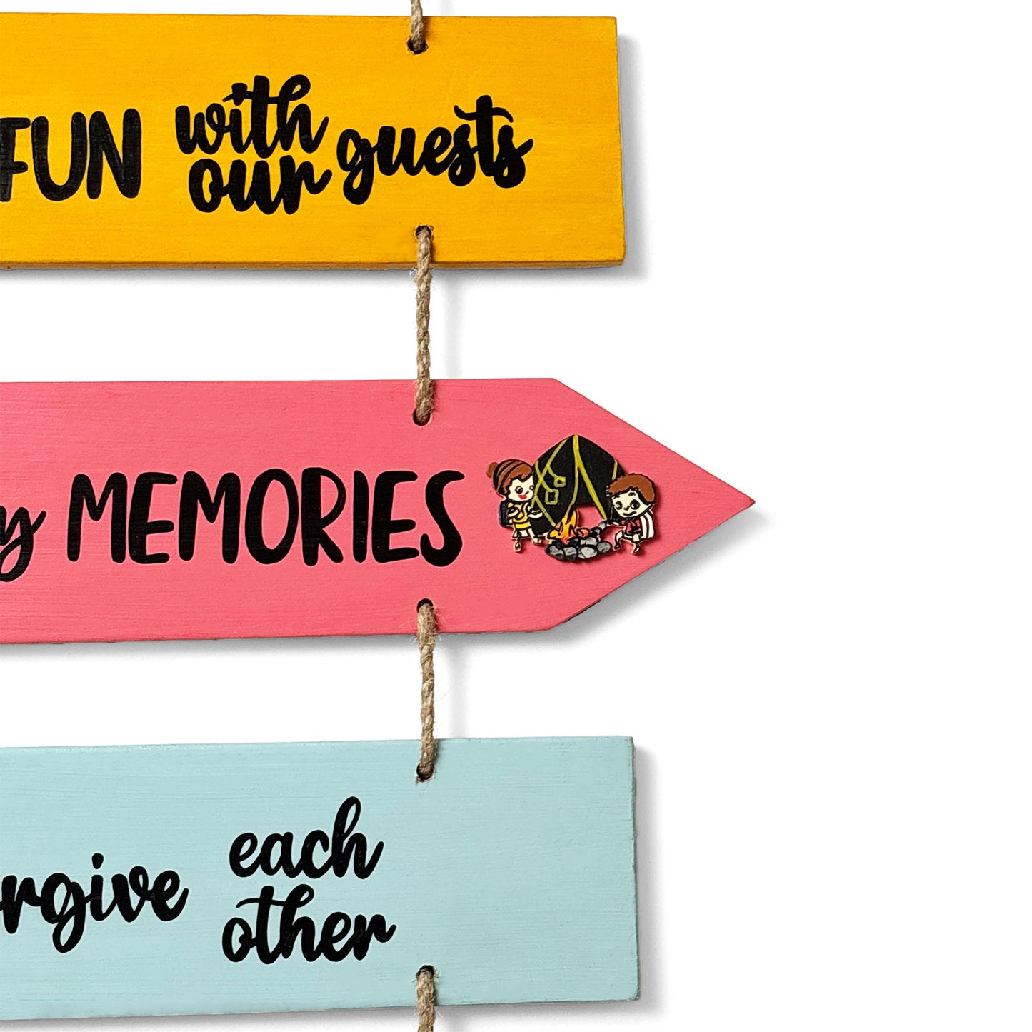 In Our Sweet Home Hand-Painted Wooden Arrow Plank Wall Hanging