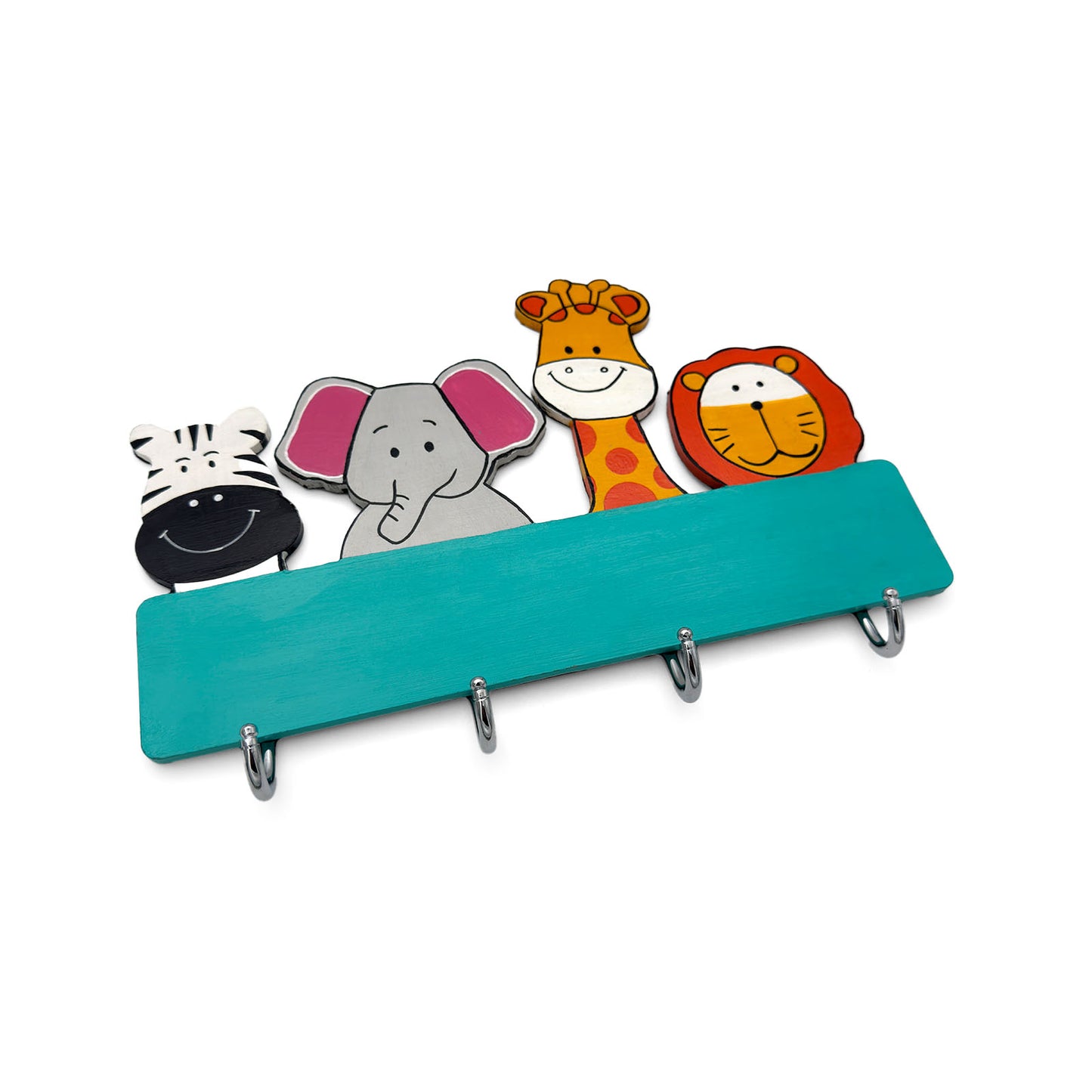 Animal Themed Hand-Painted Wooden Kids Wall Hanger