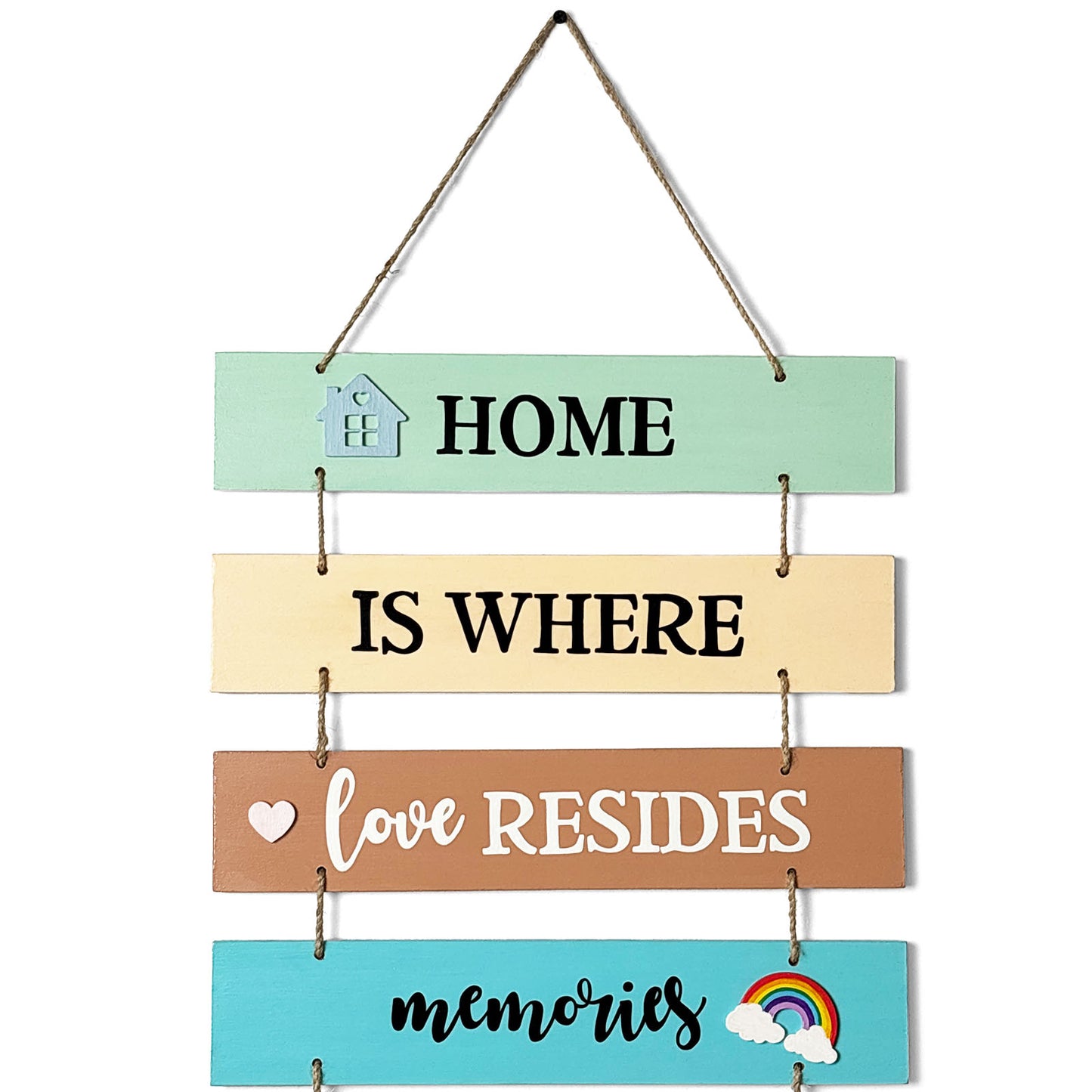 Home Hand-Painted Wooden Plank Wall Hanging