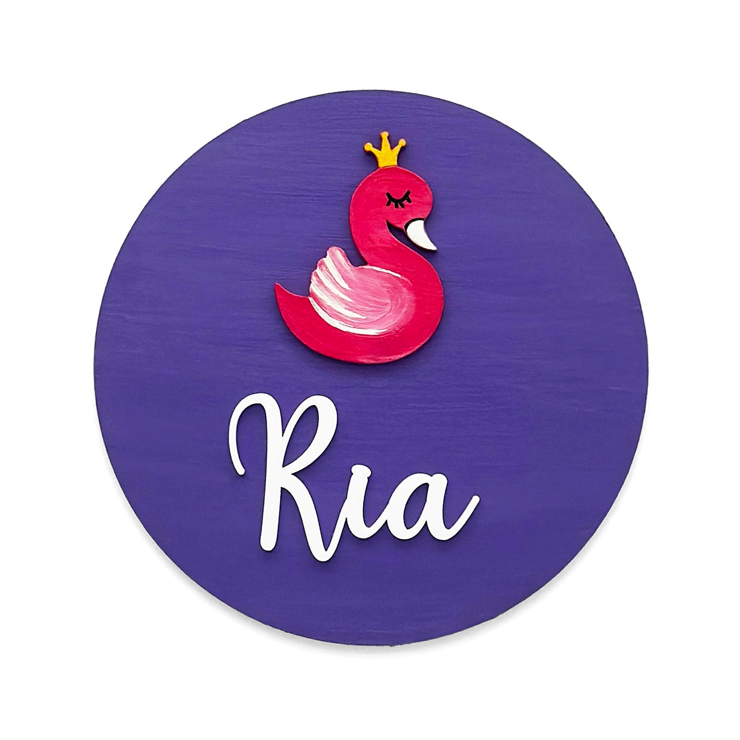 Duck Themed Hand-Painted Wooden Mini Kids Name Plate