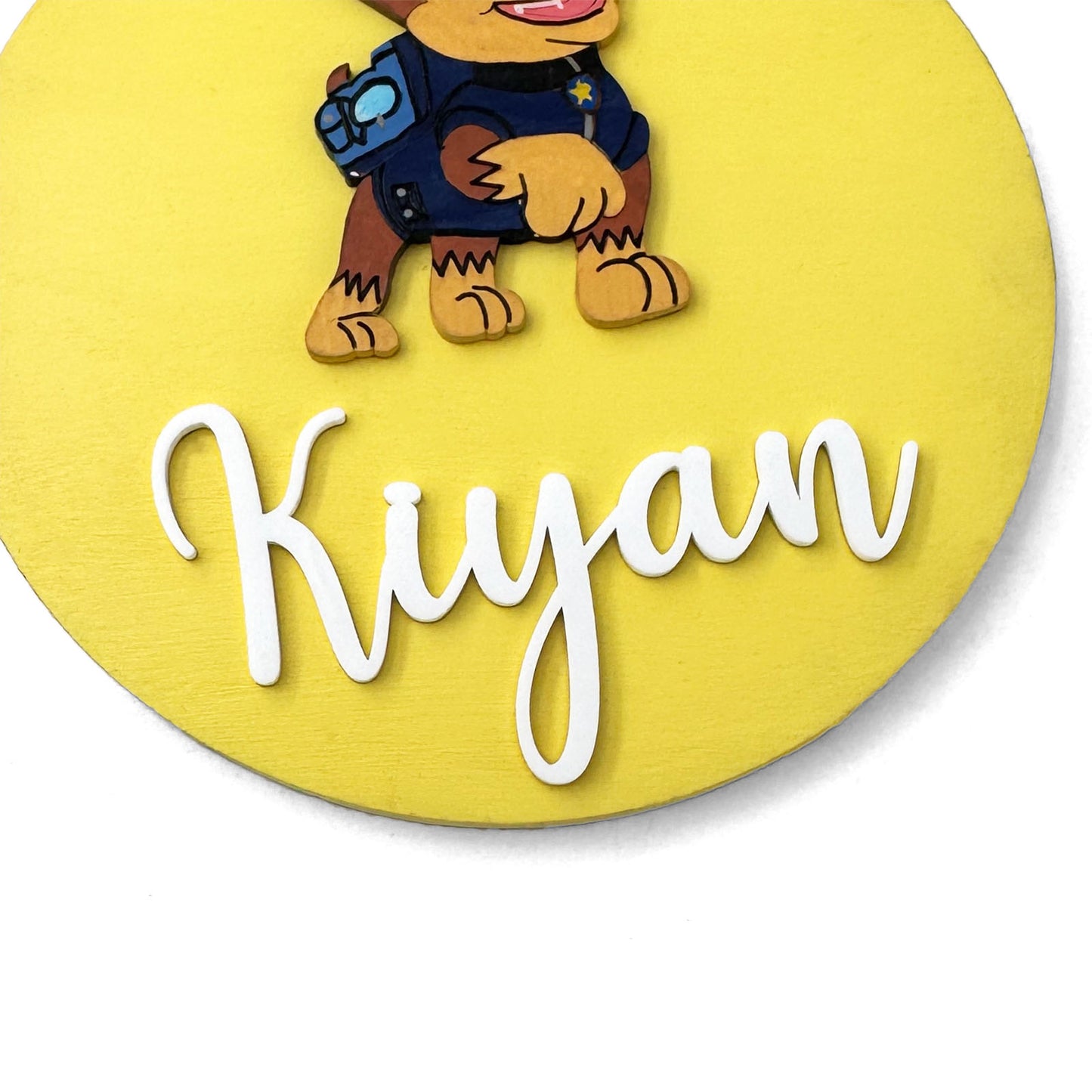 Paw Patrol Themed Hand-Painted Wooden Name Plate For Kids - Design 1