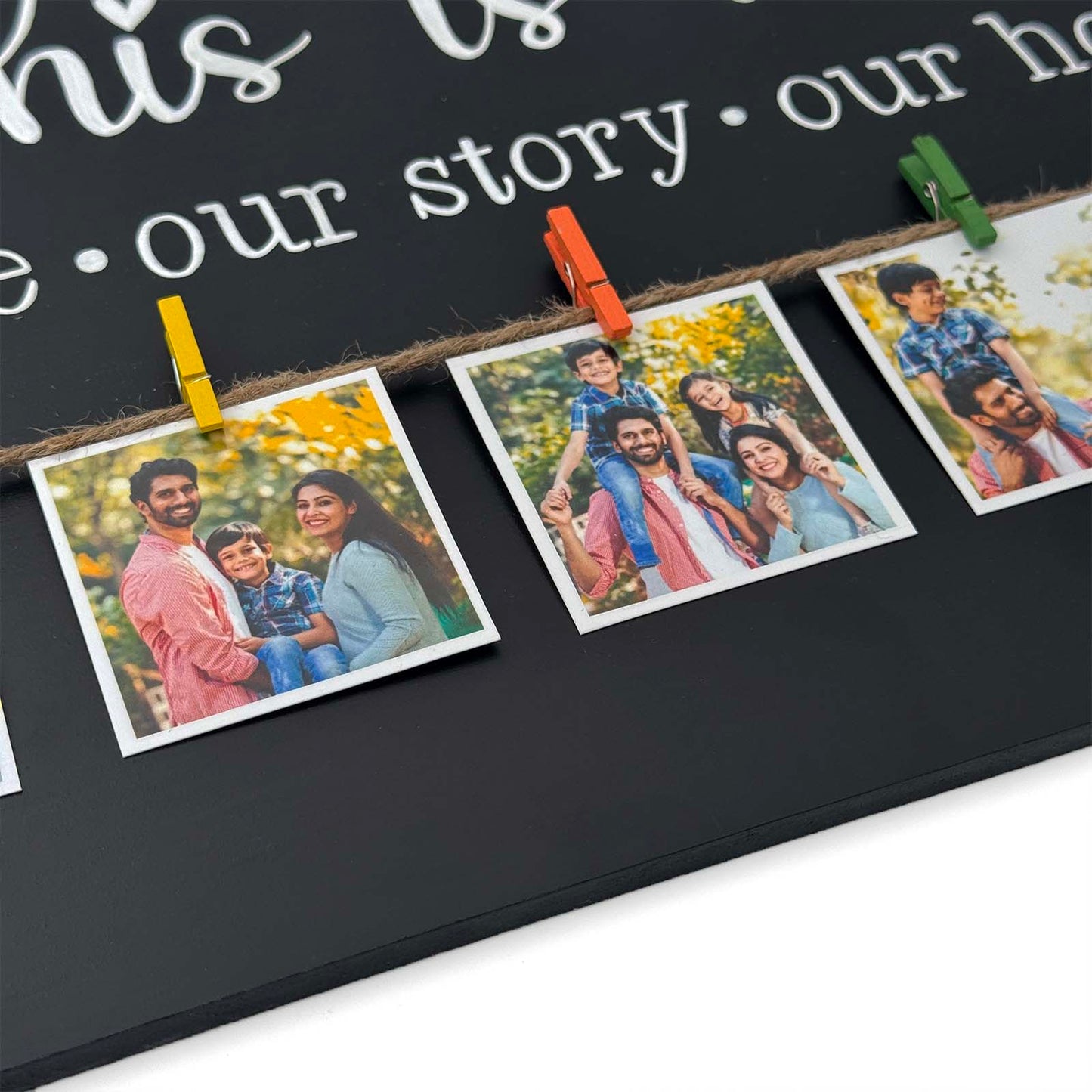 This Is Us Hand-Painted Wooden Photo Holder - Black