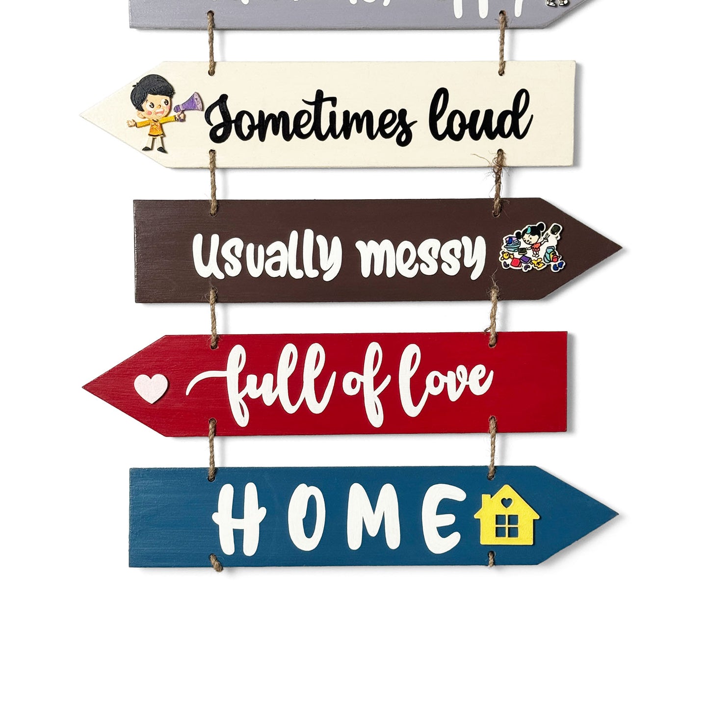 Welcome To Our Home Hand-Painted Wooden Arrow Plank Wall Hanging - Design 2