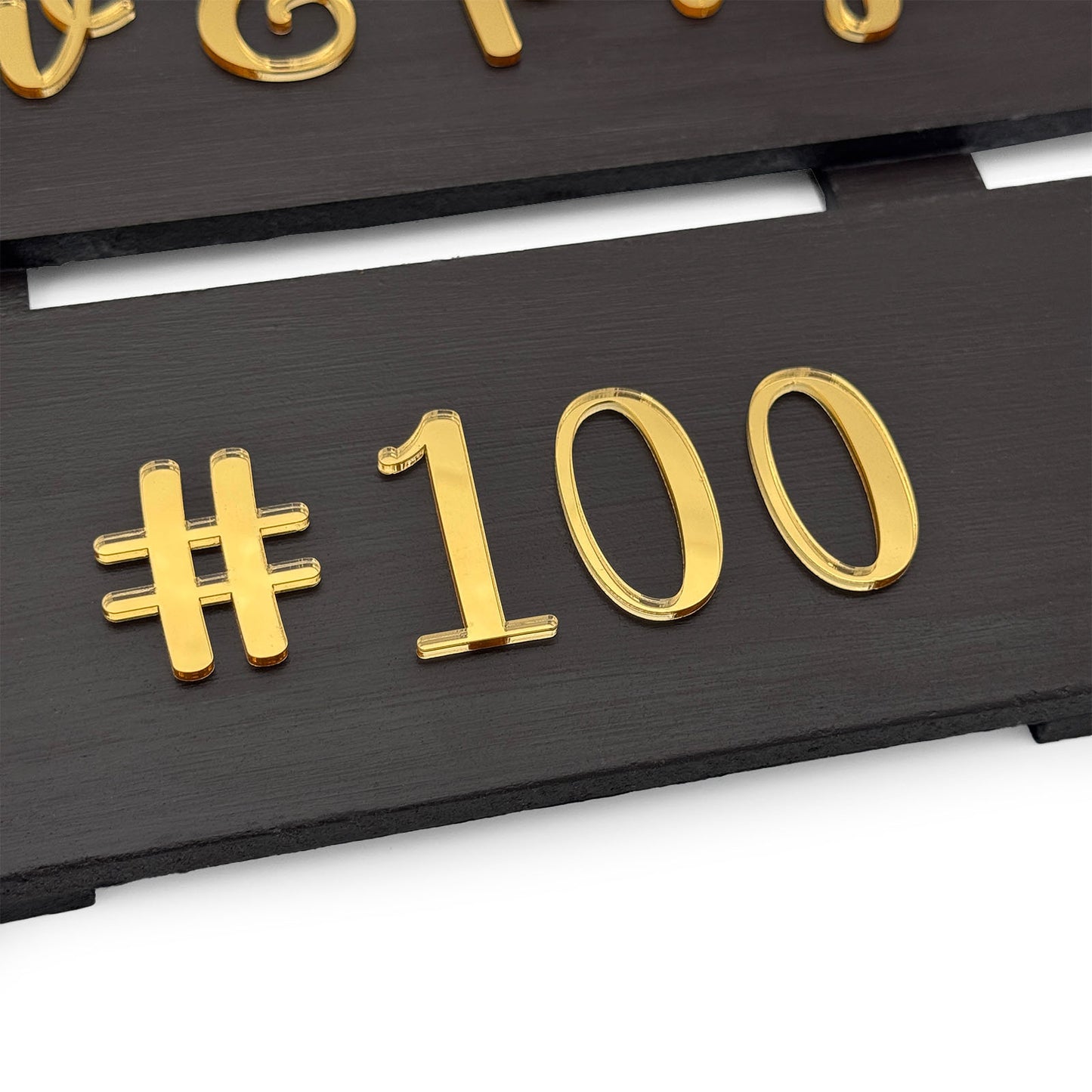 Hand-Painted Wooden Two Plank Name Plate For Home - Dark Brown