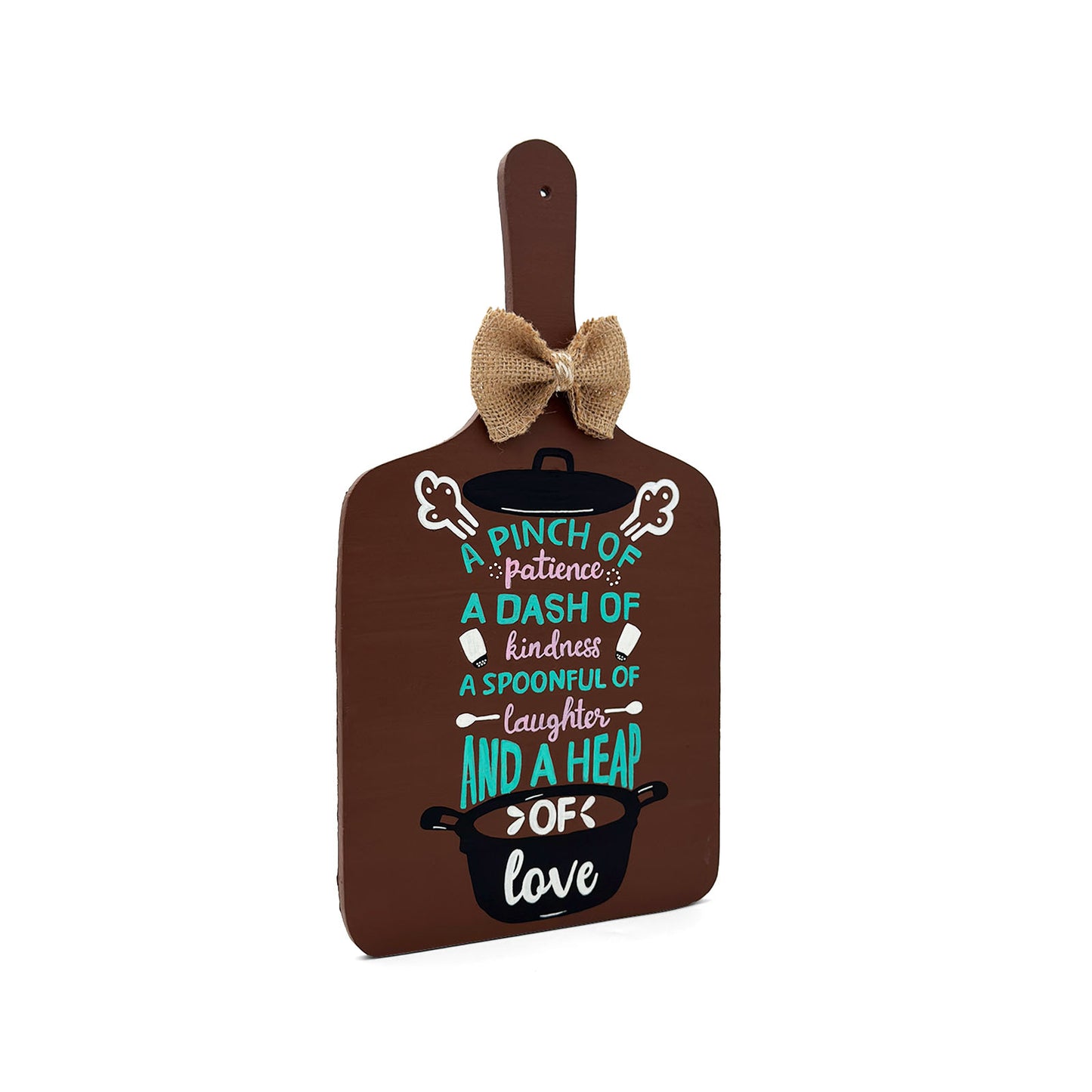 A Heap Of Love Hand-Painted Wooden Chopping Board Kitchen Wall Hanging - Brown