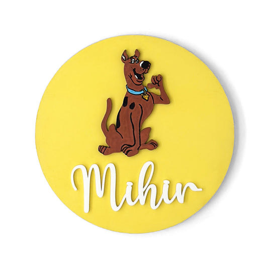 Scooby Doo Themed Hand-Painted Wooden Name Plate For Kids
